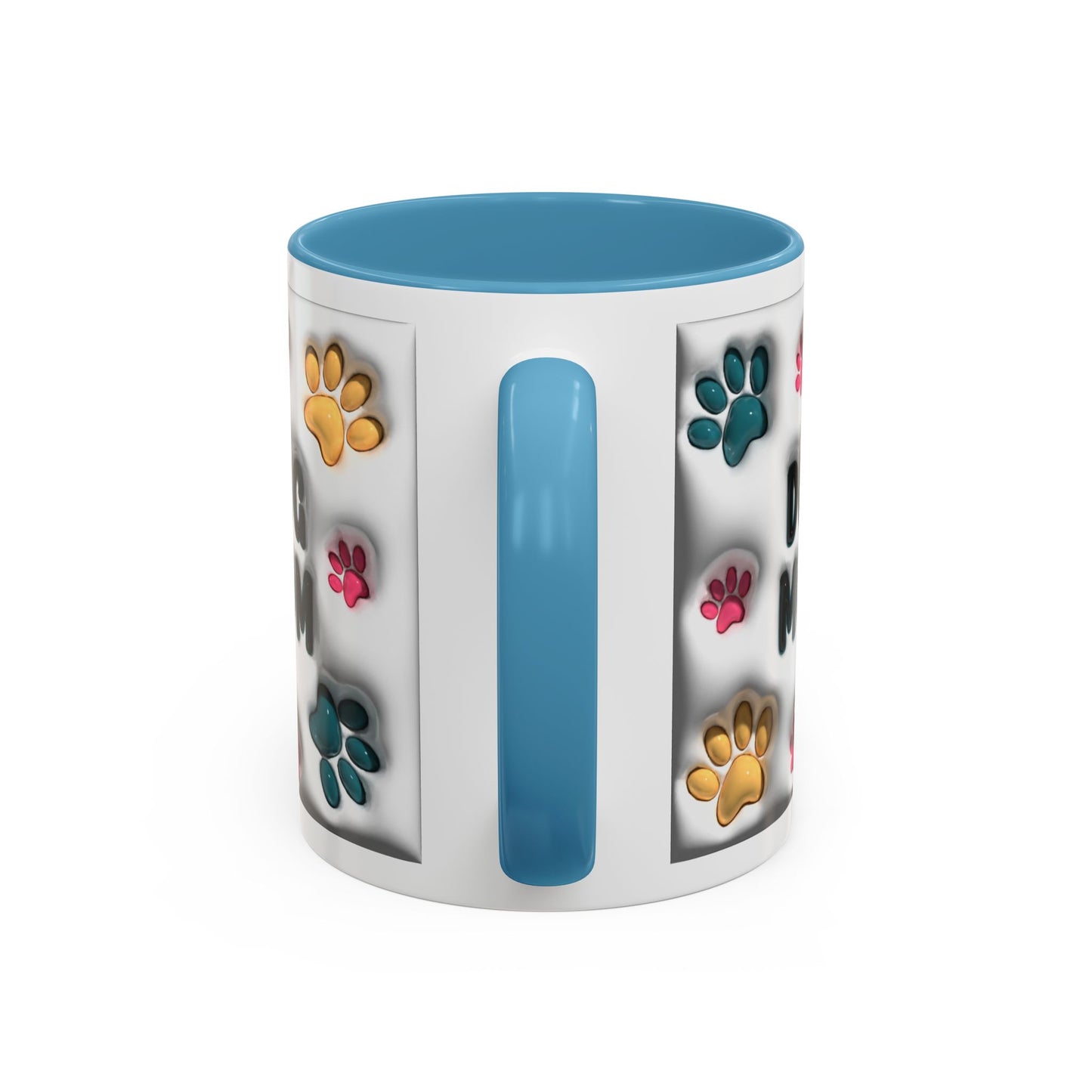 Dog Mom Accent Mug – Colorful Paw Print Cup for Proud Pet Parents