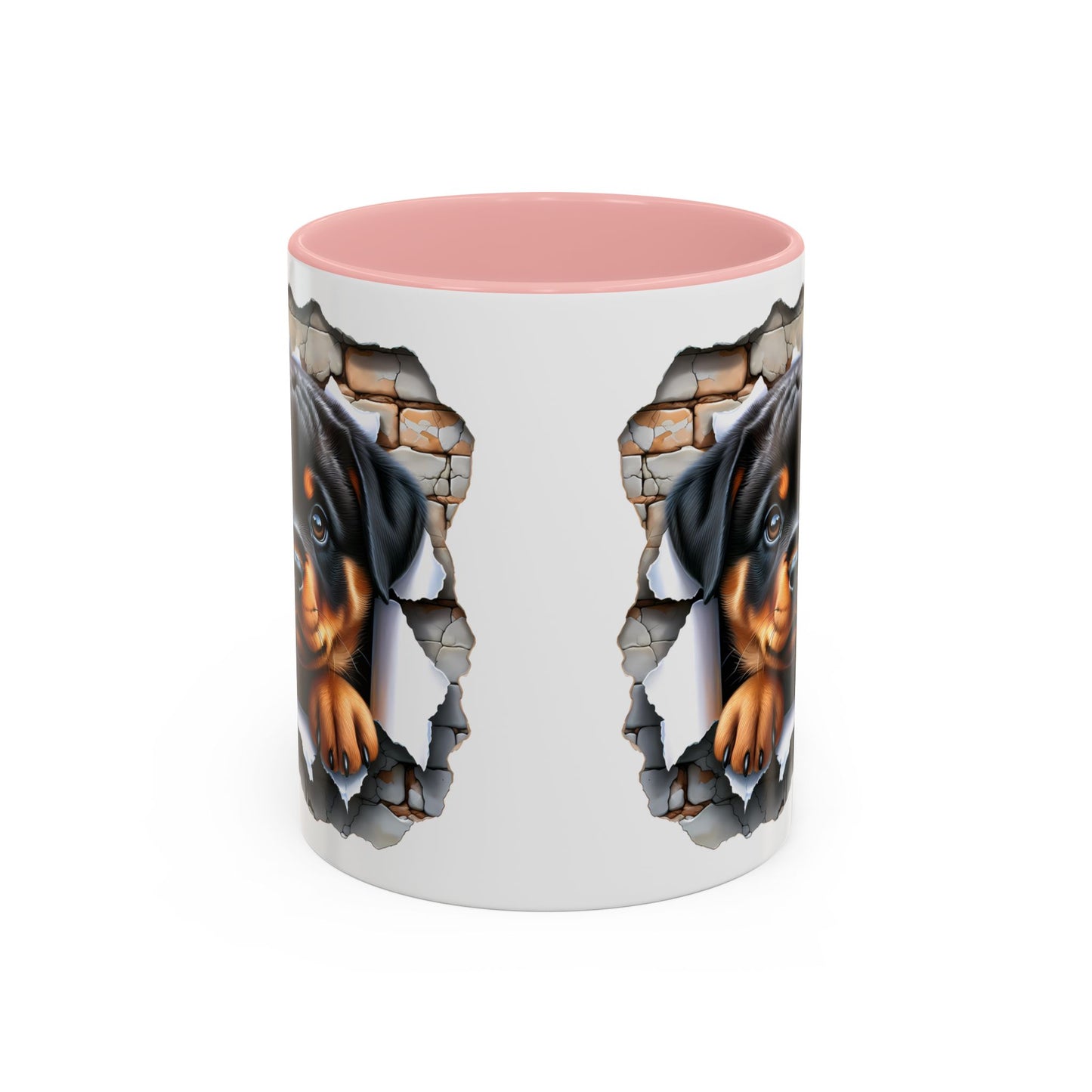 🐾☕ Rottweiler Puppy Accent Mug – Sweet Breakthrough Pup Design ✨