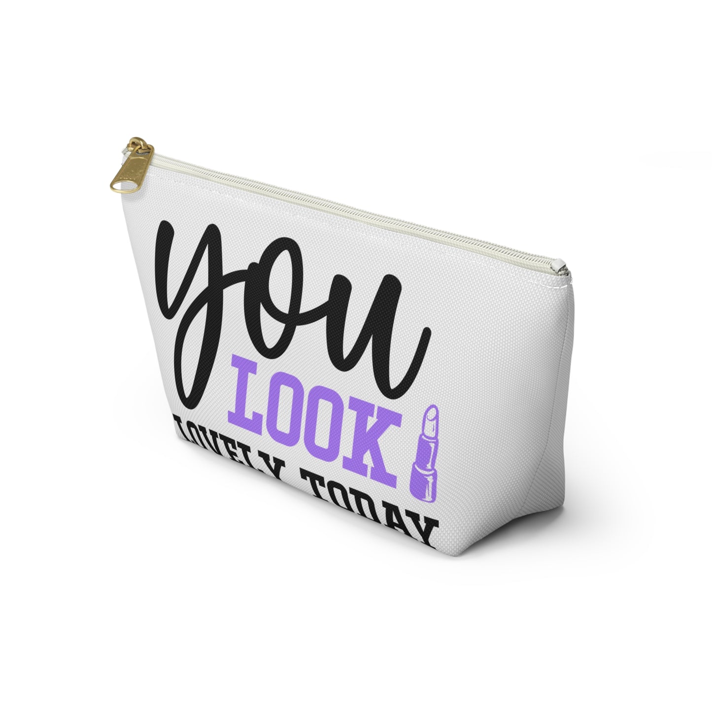 Accessory Pouch – "You Look Lovely Today" Purple Makeup Bag