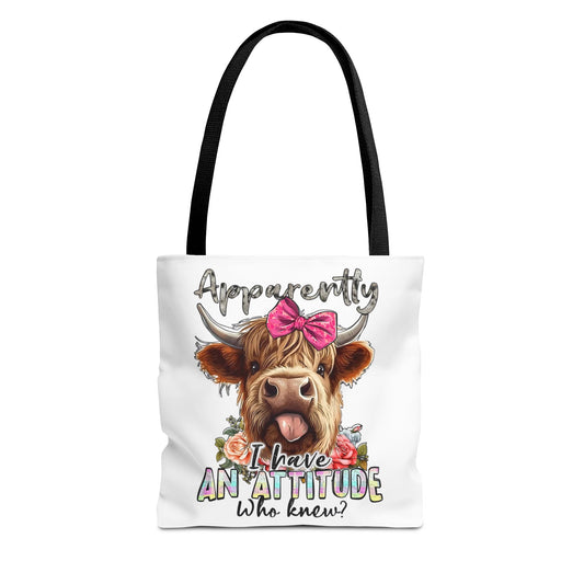 🐄 Al parecer, tengo actitud: bolso tote Sassy Cow con lazo rosa 🌸