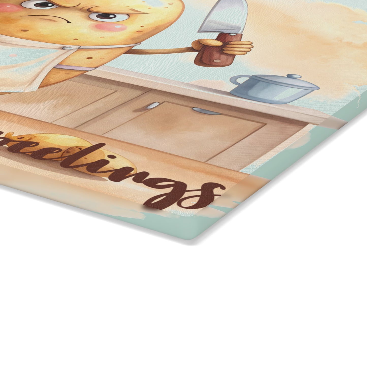 🥔 Don’t Mess With My Peelings – Funny Potato Cutting Board