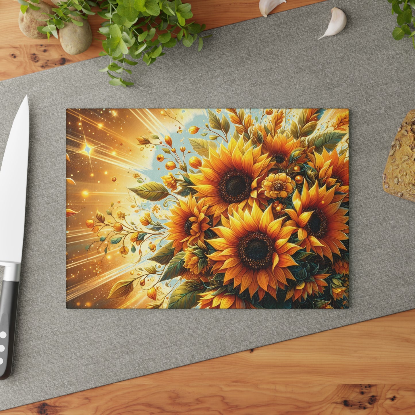 🌻 Sunflower Radiance Cutting Board – Brighten Your Kitchen with Golden Charm ☀️