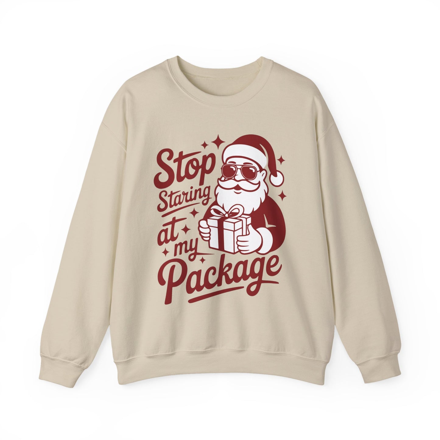 🎅🤣 Stop Staring at My Package Sweatshirt – Funny Santa Holiday Pullover