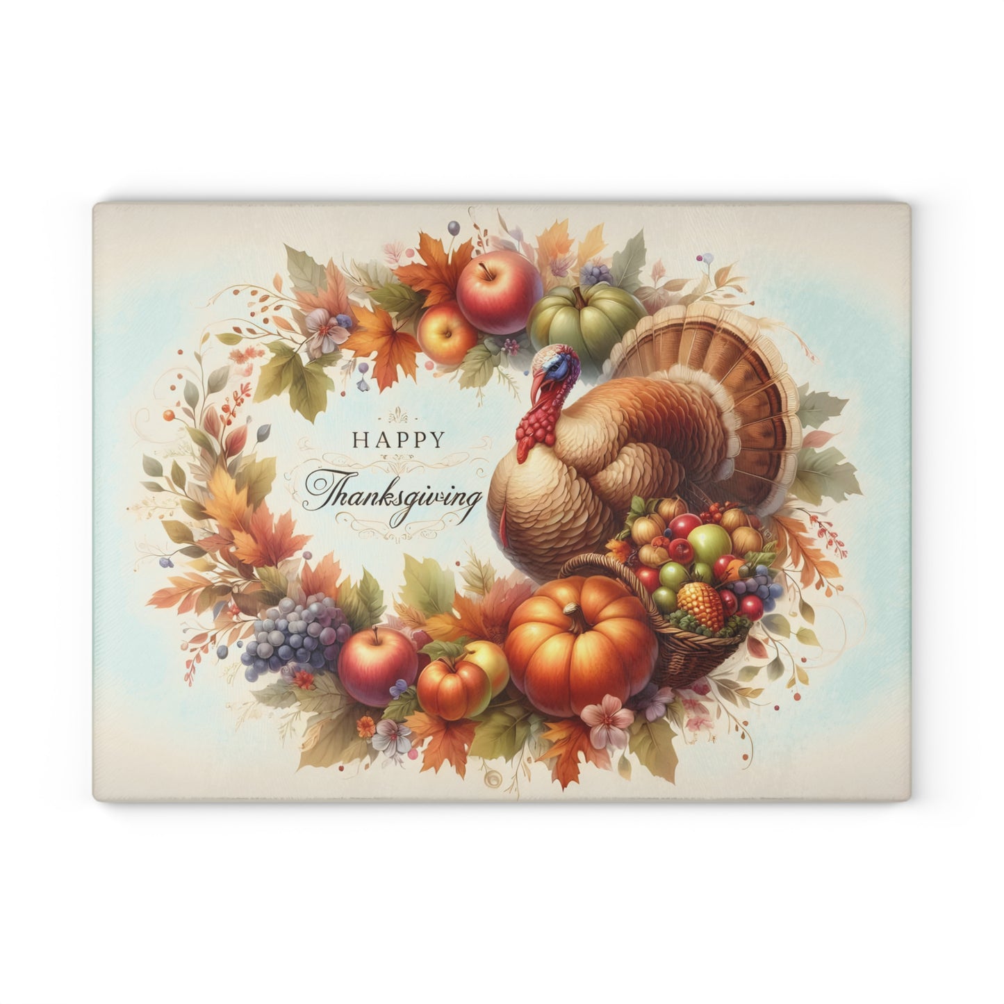 🦃🍂 “Happy Thanksgiving” Fall Turkey Cutting Board – Harvest Kitchen Décor ✨🌻