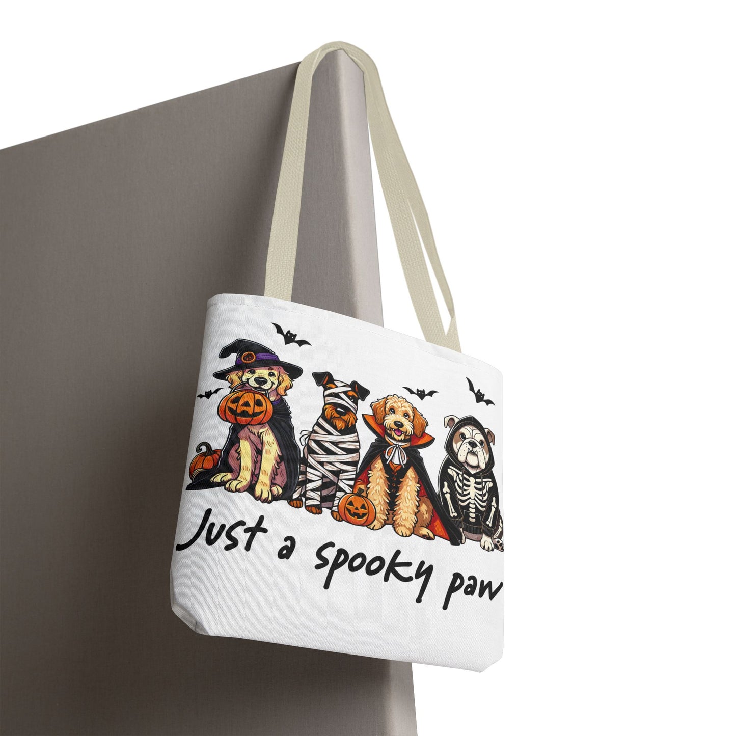 🐾 Spooky Paws Halloween Tote Bag – Doggone Cute Halloween Style 🎃