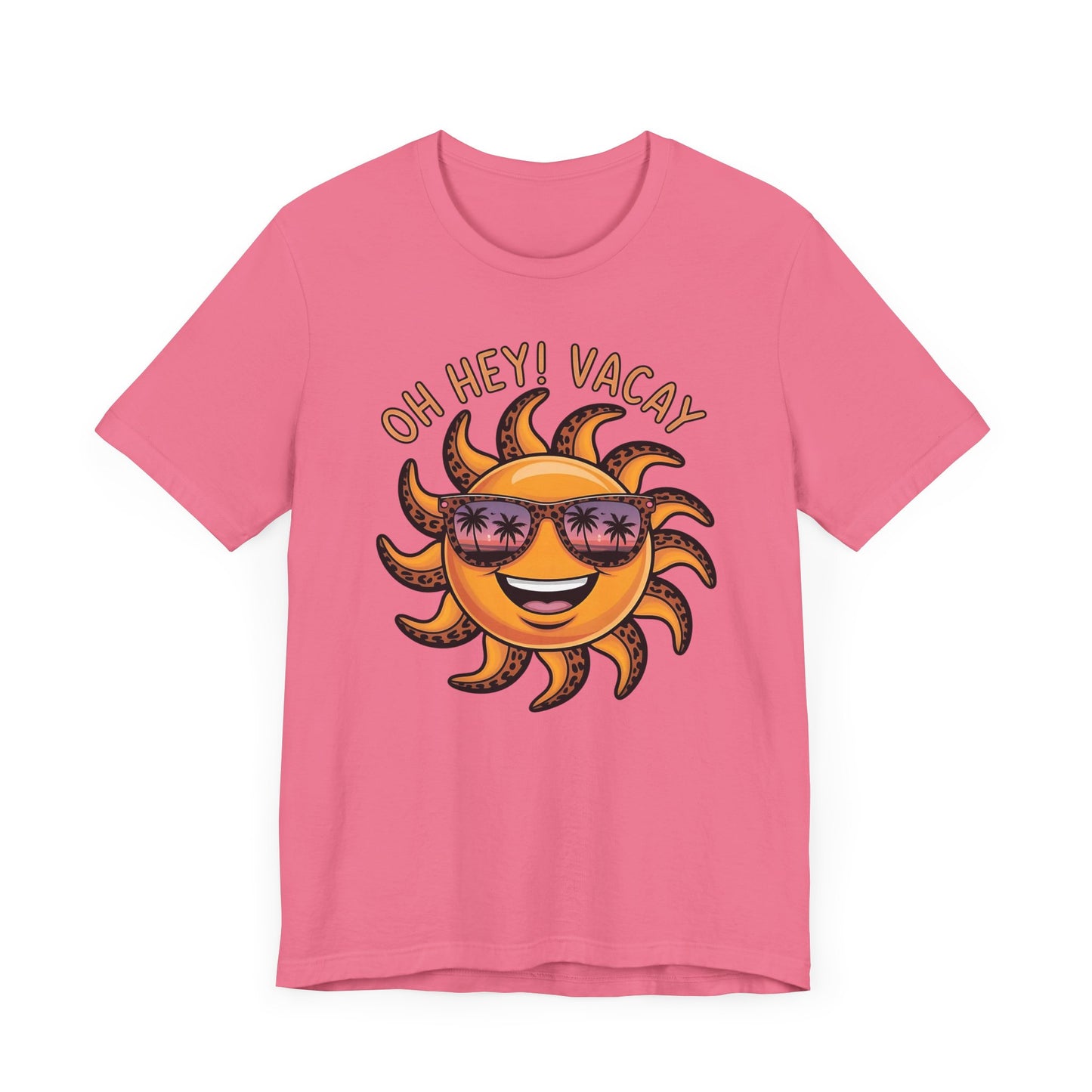 ☀️ ¡Hola! Camiseta de vacaciones – Sol sonriente con gafas de sol | Camiseta gráfica de verano para mujer