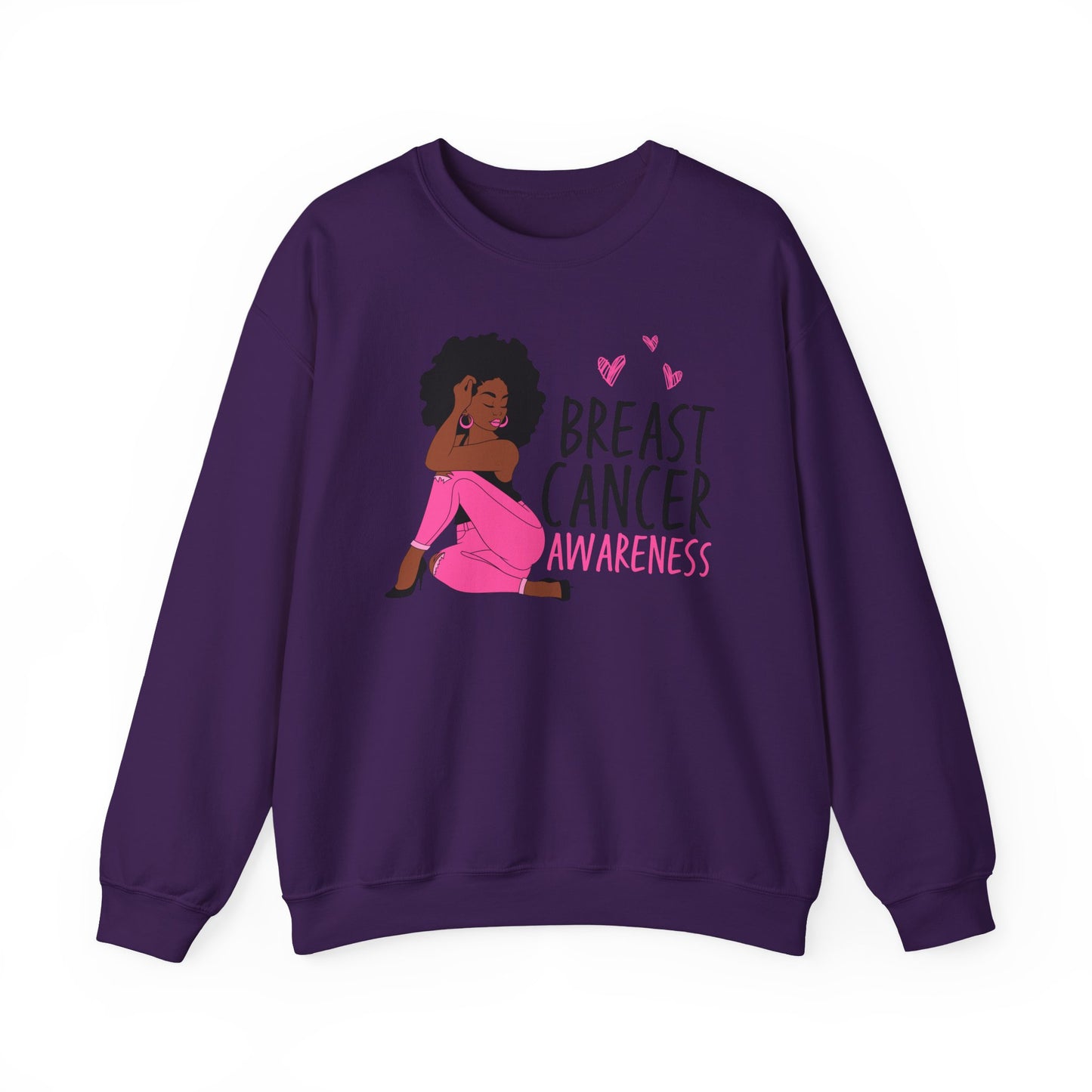 💕✨ Pink Awareness Woman Sweatshirt – Elegant Breast Cancer Support Crewneck