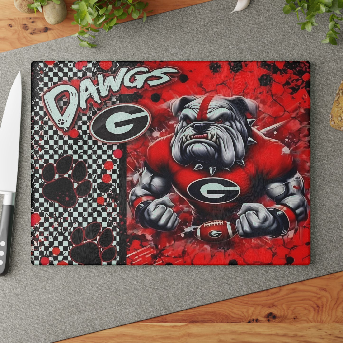 Red Dawgs Bulldog Cutting Board – Bold Spirit & Fierce Kitchen Style