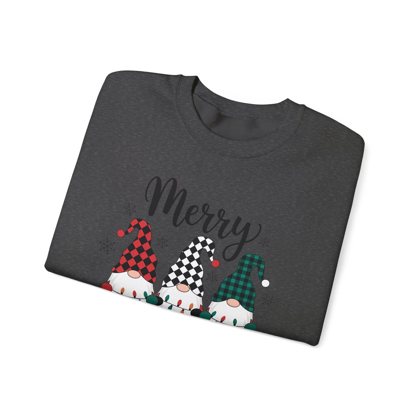 🎅✨ Merry Gnome Lights Sweatshirt – Whimsical Scandinavian Holiday Charm