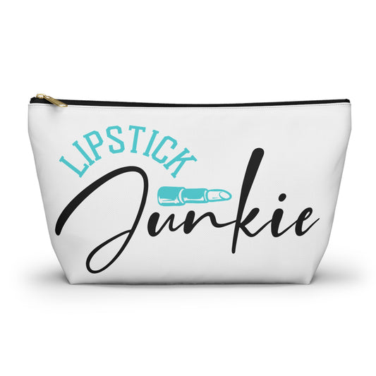 Accessory Pouch – "Lipstick Junkie" Teal Makeup Bag
