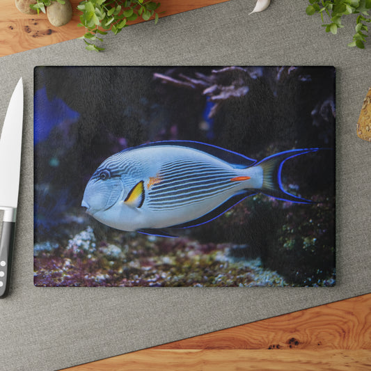 Tabla de cortar de coral Blue Tang: un elegante estilo oceánico para tu cocina