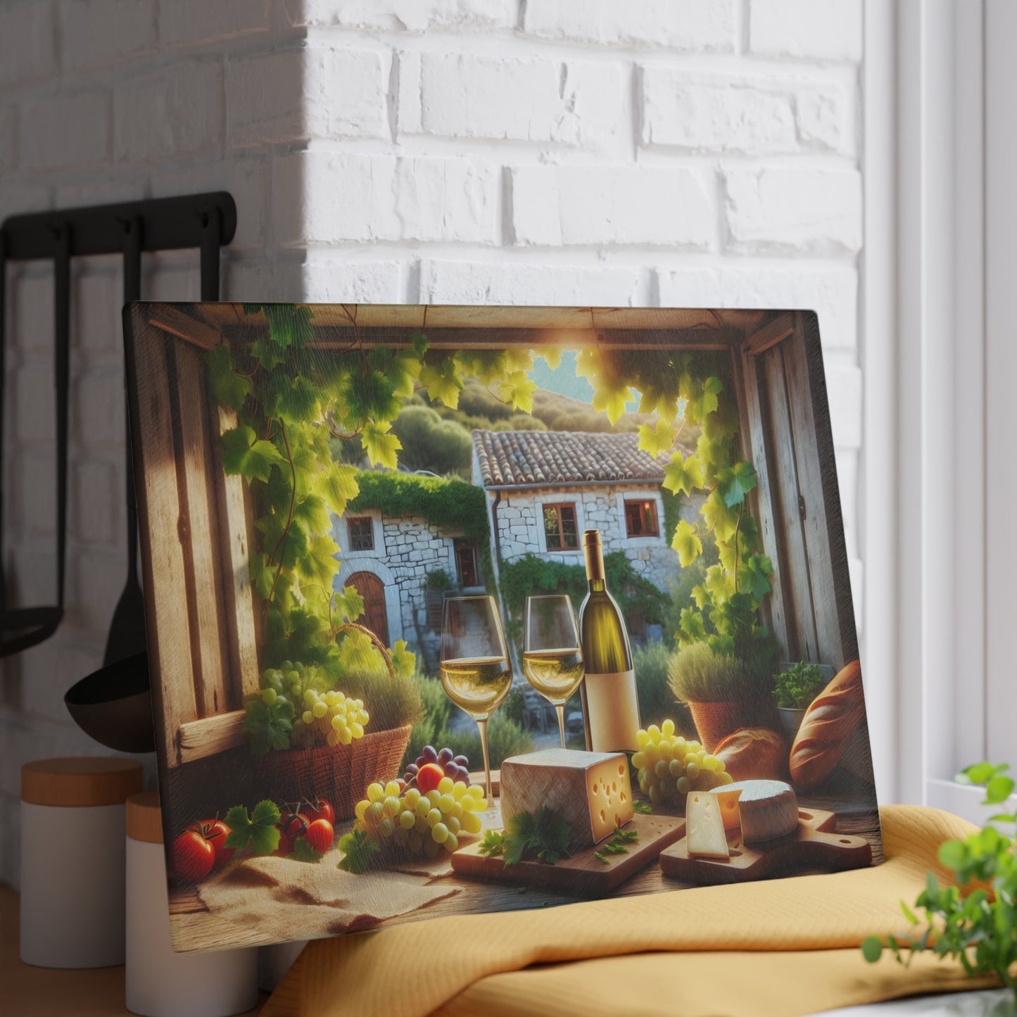 Tabla de cortar con ventana para vinos y quesos toscanos: un sabor de Italia para tu cocina