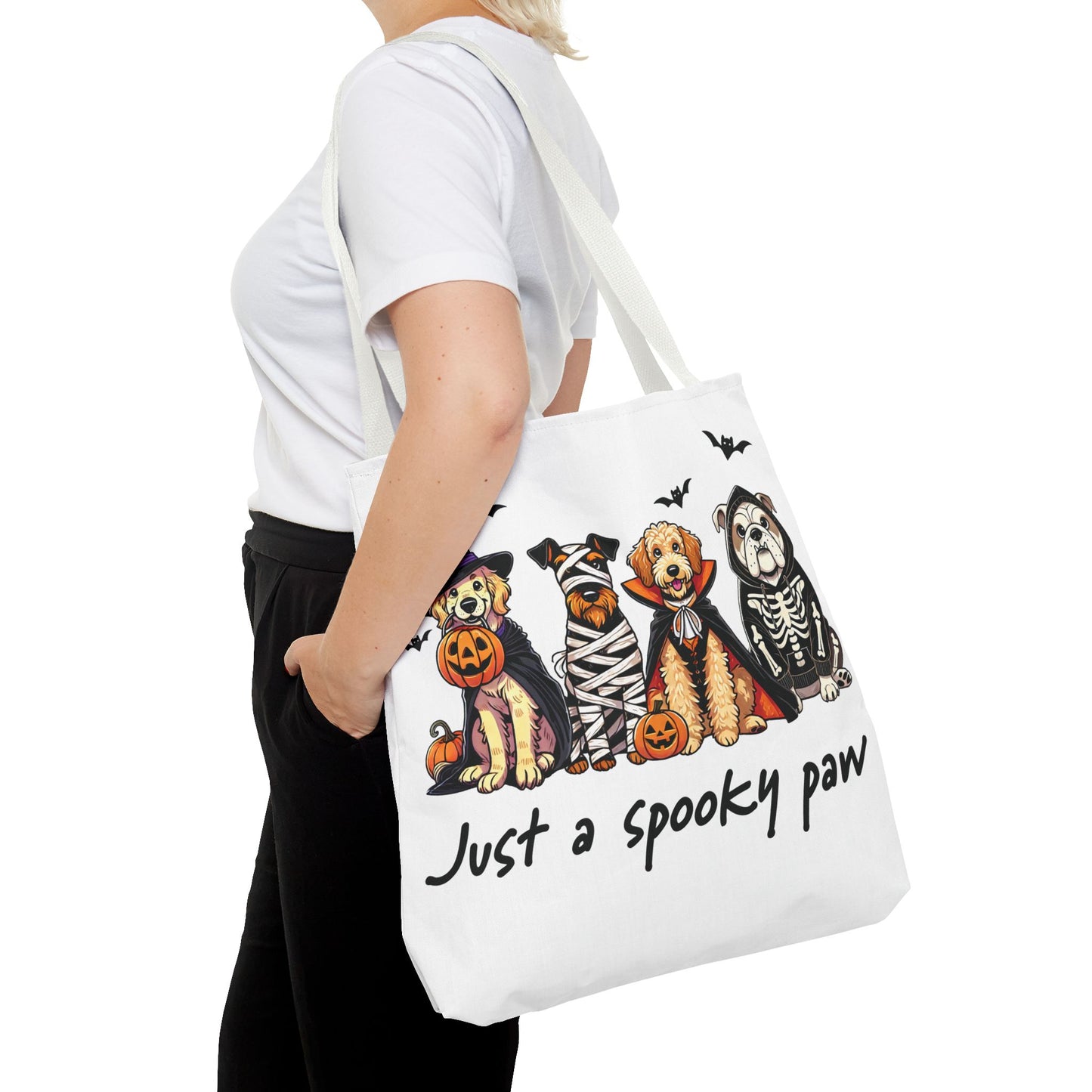 🐾 Spooky Paws Halloween Tote Bag – Doggone Cute Halloween Style 🎃