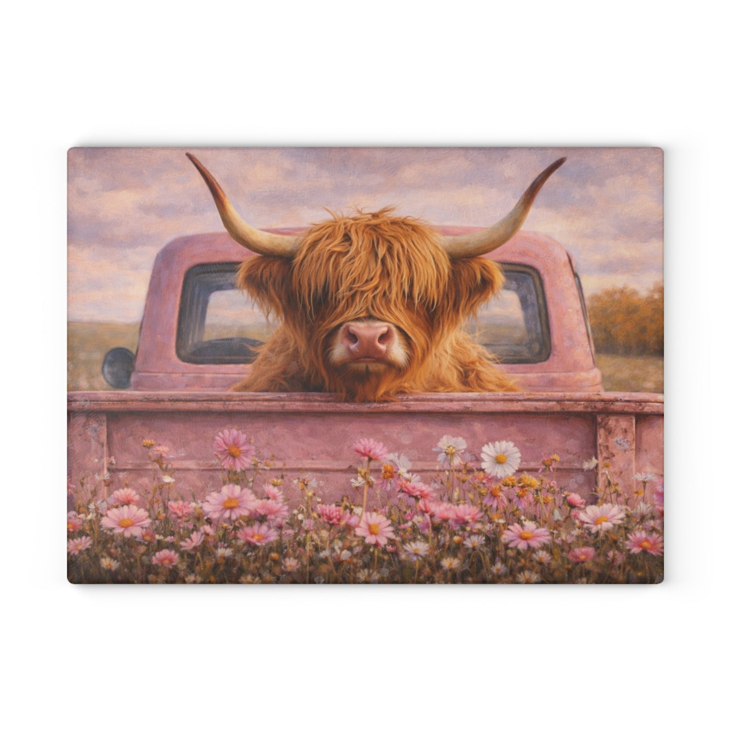 Country Roads Tractor Glass Cutting Board – Rustic Farmhouse Charm for Your Kitchen