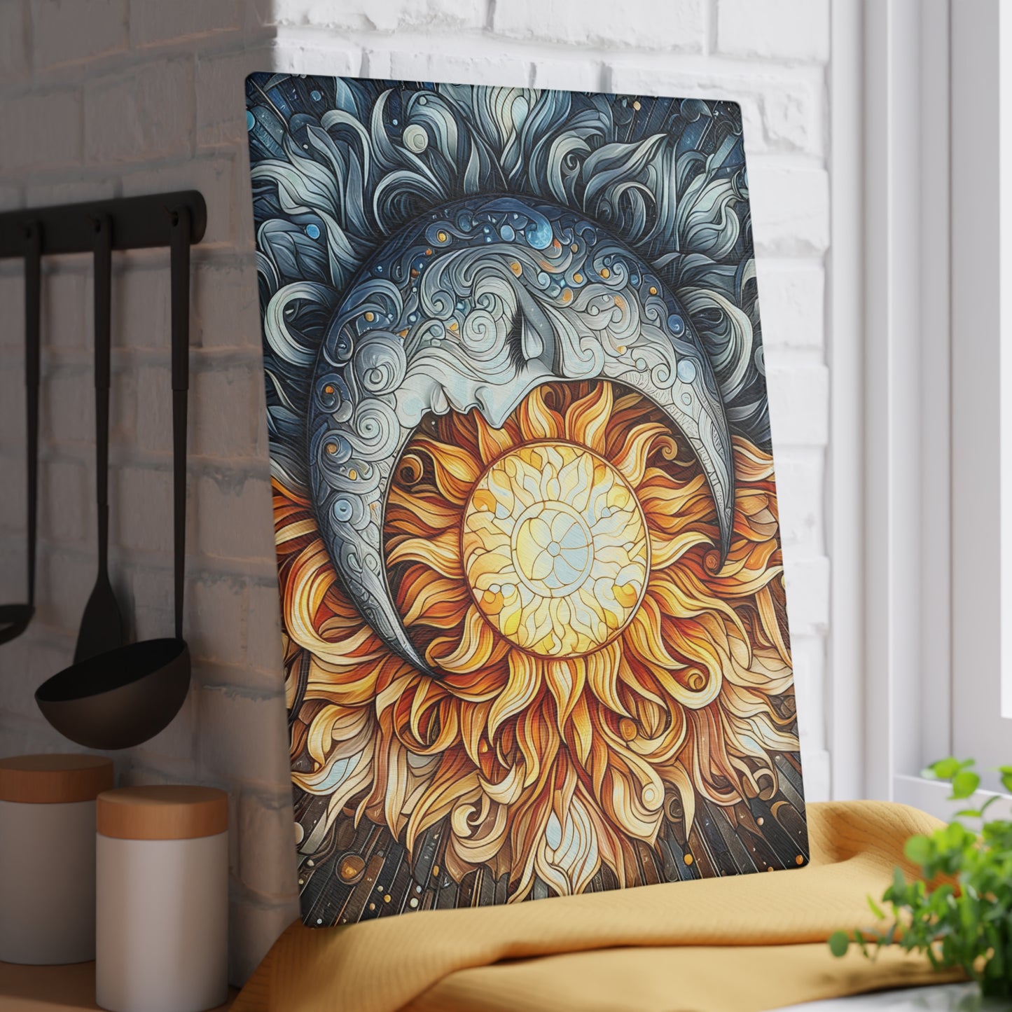 🌙☀️ Celestial Sun & Moon Cutting Board – Cosmic Elegance for Your Kitchen 🌌