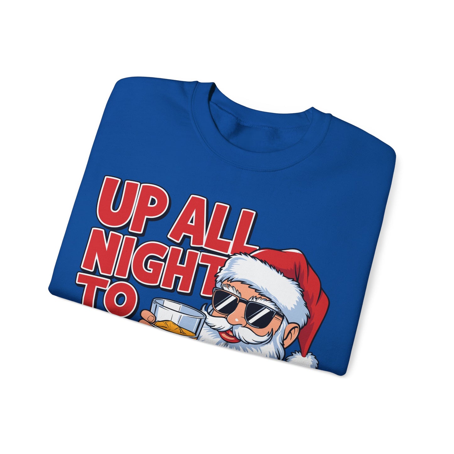 🎅🥃 Up All Night To Get Lucky Sweatshirt – Funny Santa Holiday Pullover for Men