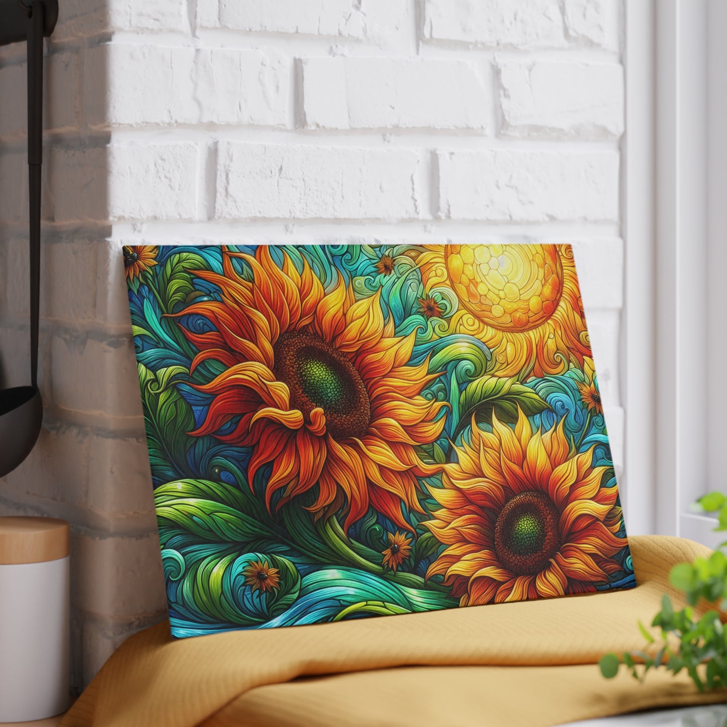 🌻✨ Sunflower Swirl Cutting Board – Vibrant Sunshine for Your Kitchen 🌞