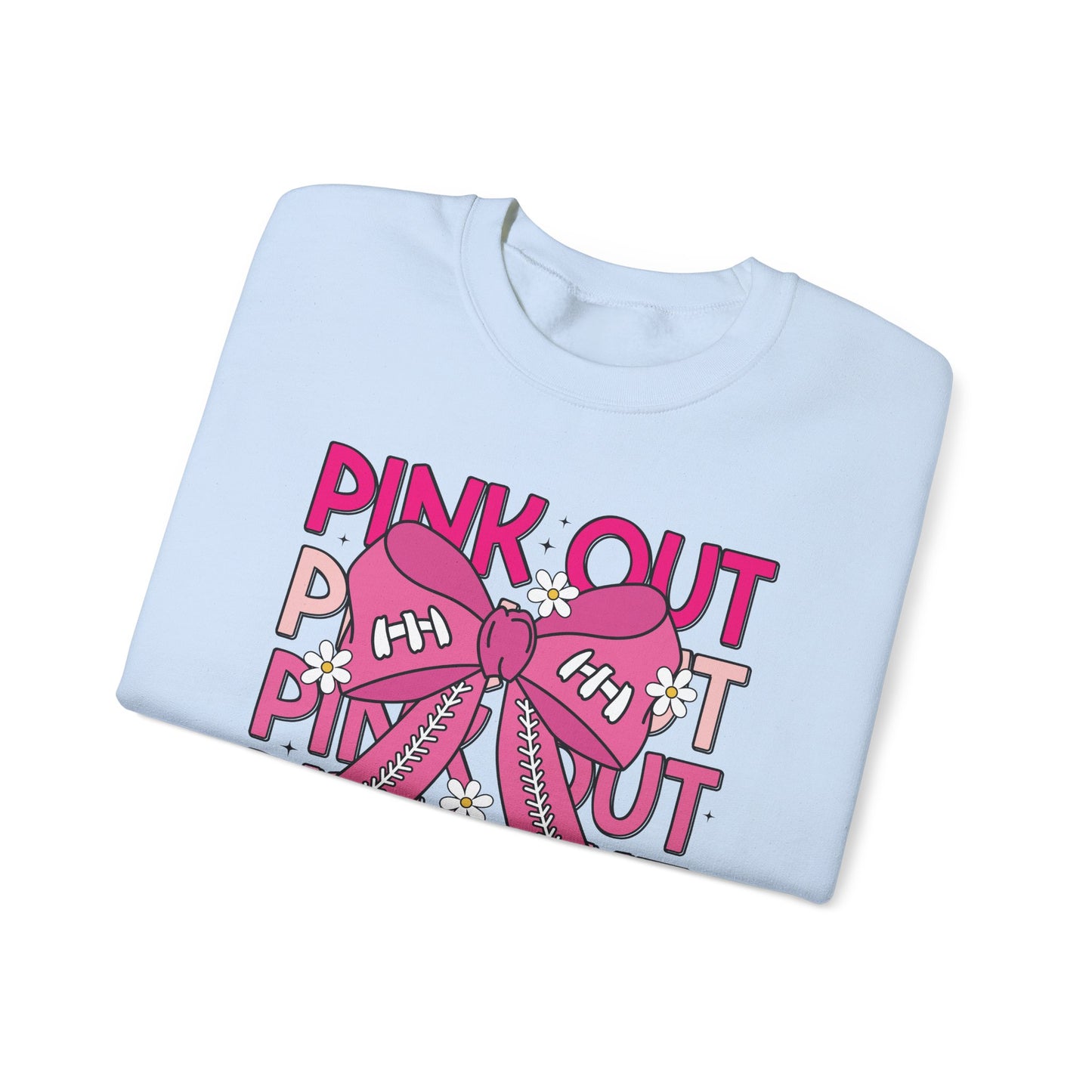 🎀🌸 Pink Out Sweatshirt – Cheer Bow Breast Cancer Awareness