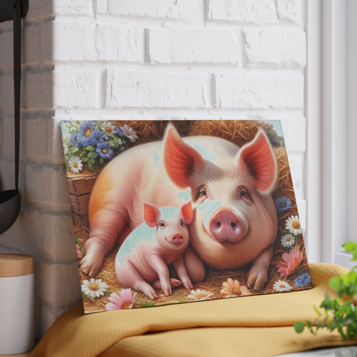 Tabla de cortar de cerdo, amantes de los animales, decoración de granja, accesorios de cocina, regalo único, tabla de charcutería, tabla de cortar personalizada, cocinas de cerdo