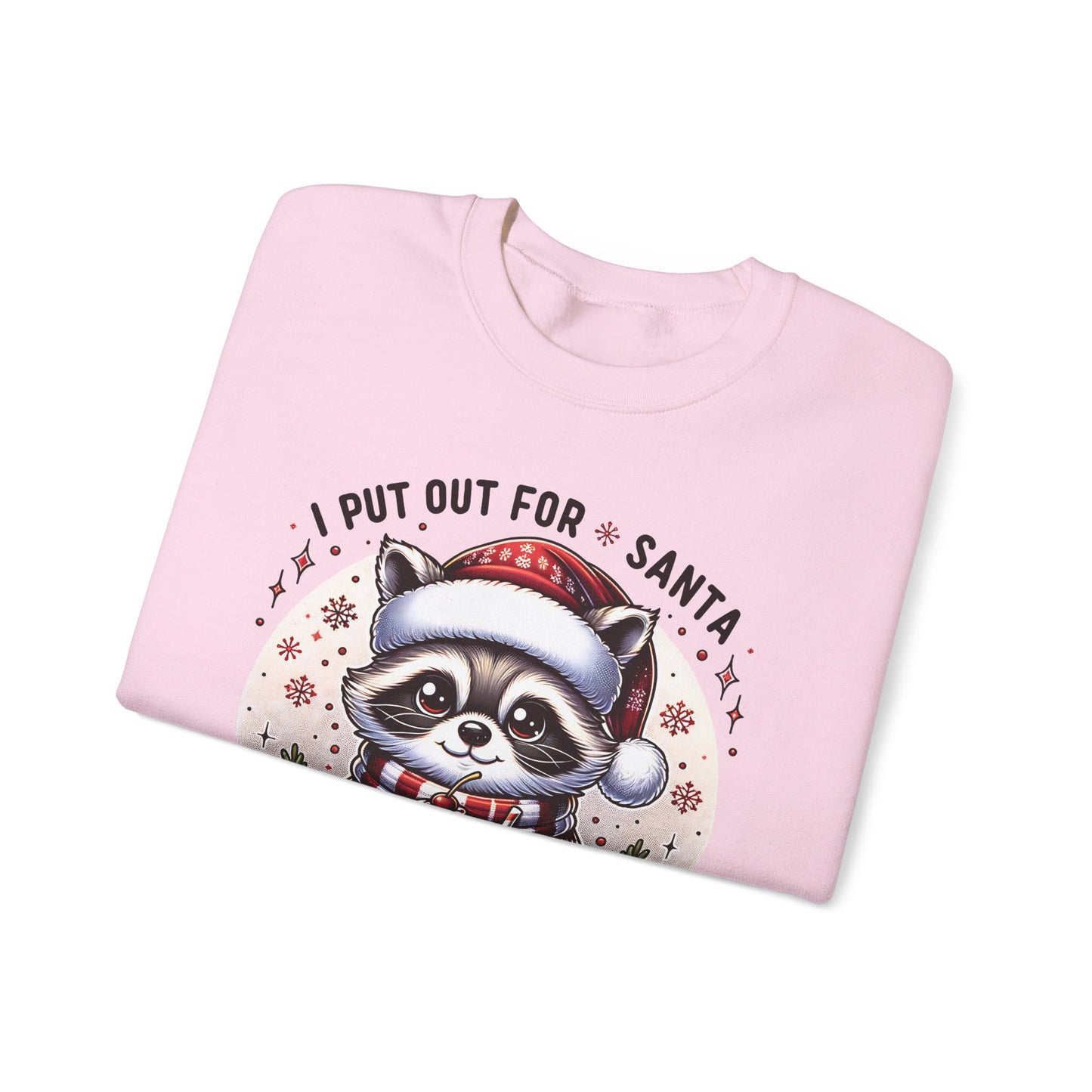 🎄🦝 “Naughty Raccoon Cocoa” Christmas Crewneck – Cute, Cozy & A Little Cheeky