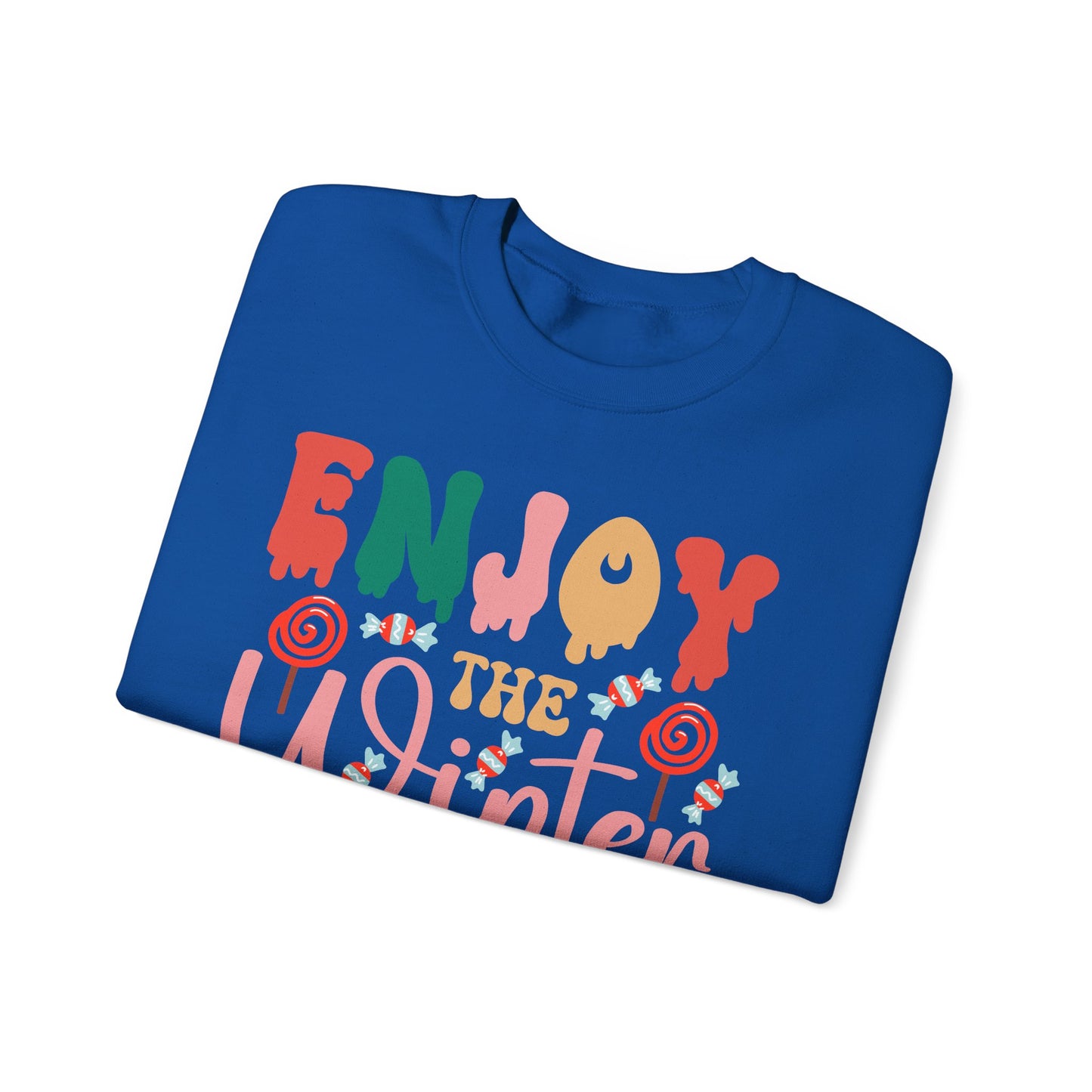 ❄️☕ Enjoy the Winter Sweatshirt – Cozy Snowflake & Cocoa Season Vibes 🧣✨