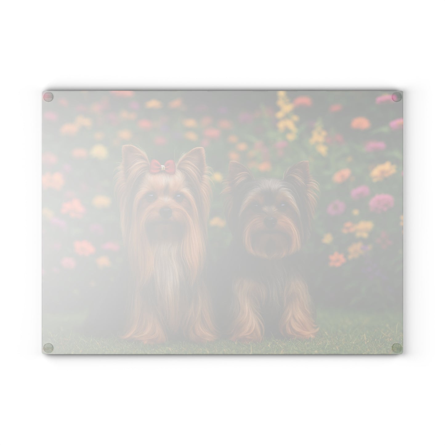 🐕🌸 Yorkie Garden Pair Cutting Board – Blooming Beauty for Your Kitchen 🌼