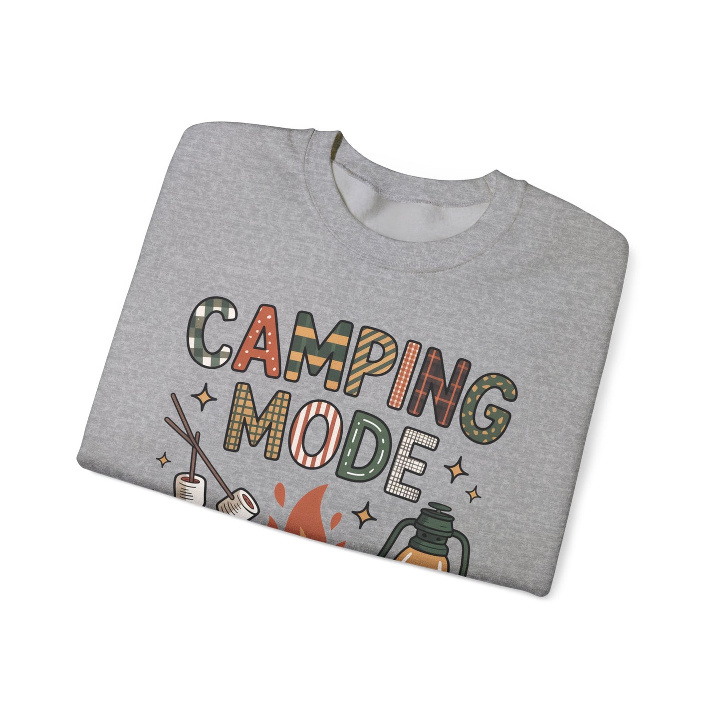 🍂🔥 Camping Mode Sweatshirt – S’mores, Campfires & Cozy Vibes 🏕️☕