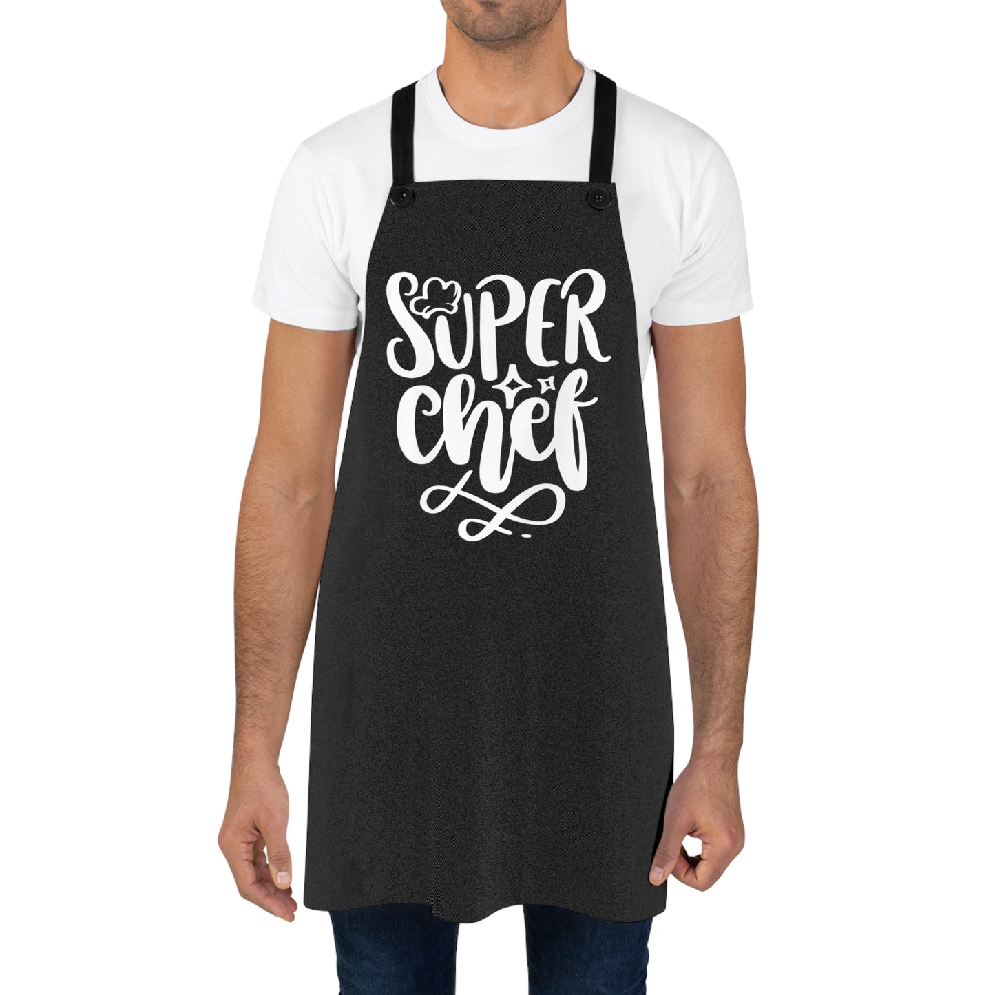 🧑‍🍳✨ Delantal negro “Super Chef”: estilo atrevido para los héroes de la cocina