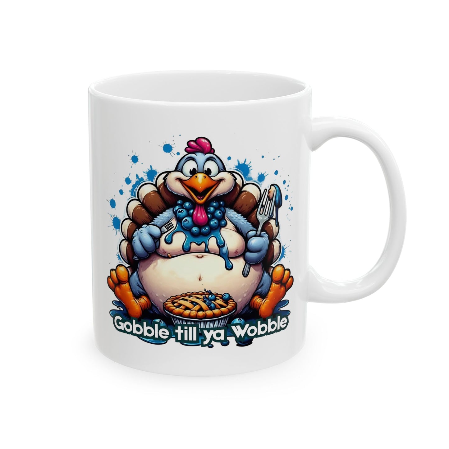 🦃🥧 Gobble Till Ya Wobble Mug – Funny Thanksgiving Coffee Cup ☕🍂