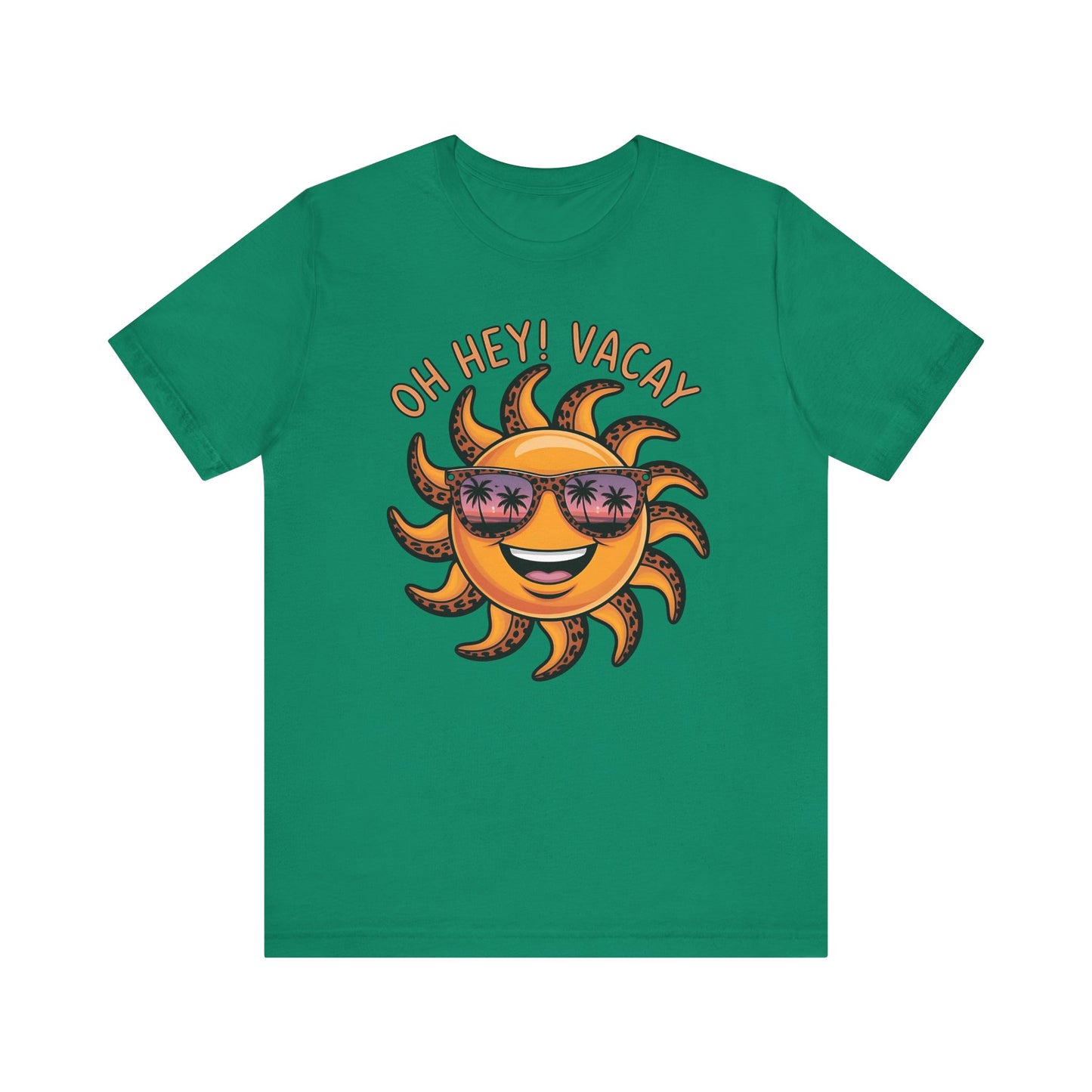 ☀️ ¡Hola! Camiseta de vacaciones – Sol sonriente con gafas de sol | Camiseta gráfica de verano para mujer