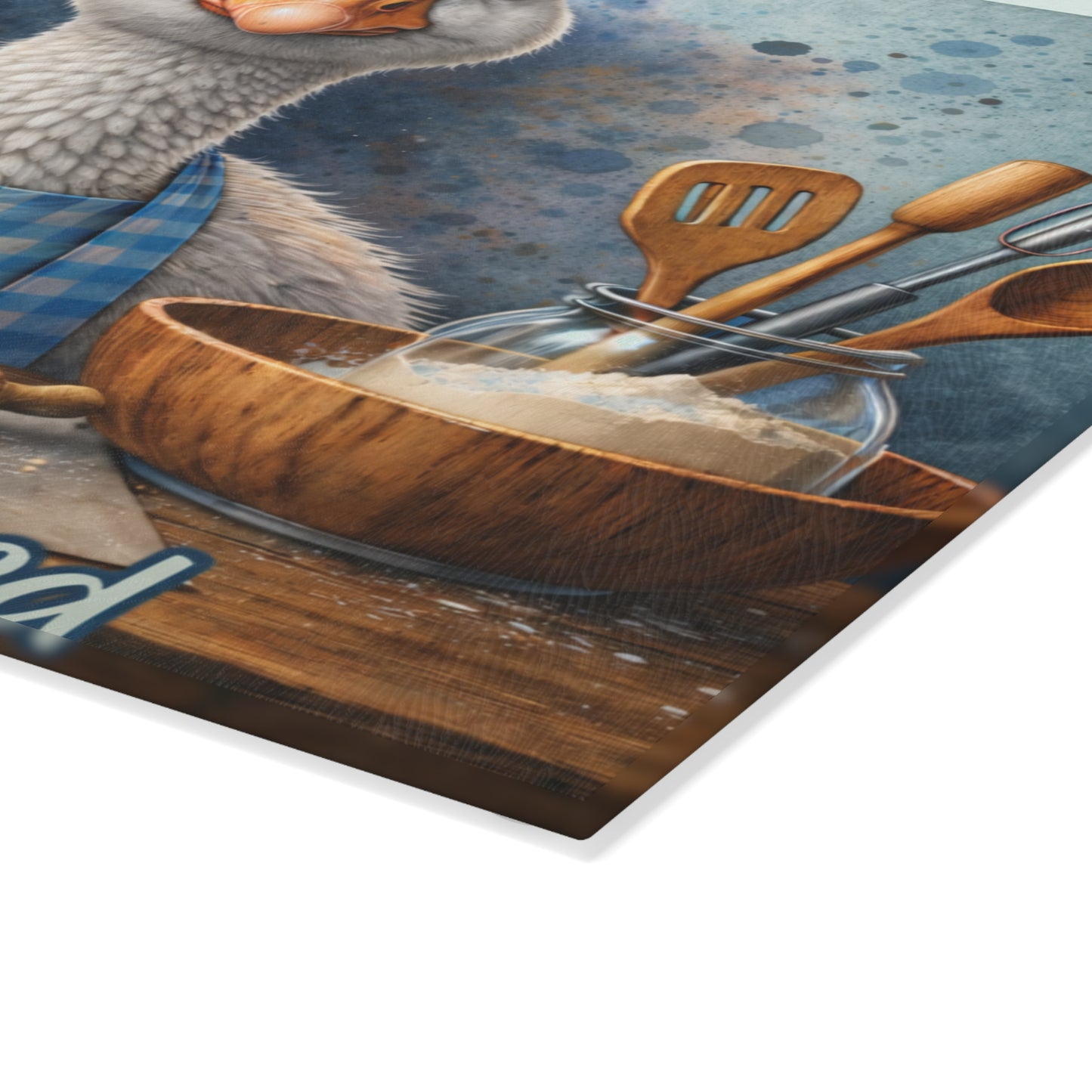 Baked and Unbothered Glass Cutting Board – Whimsical Goose Kitchen Decor