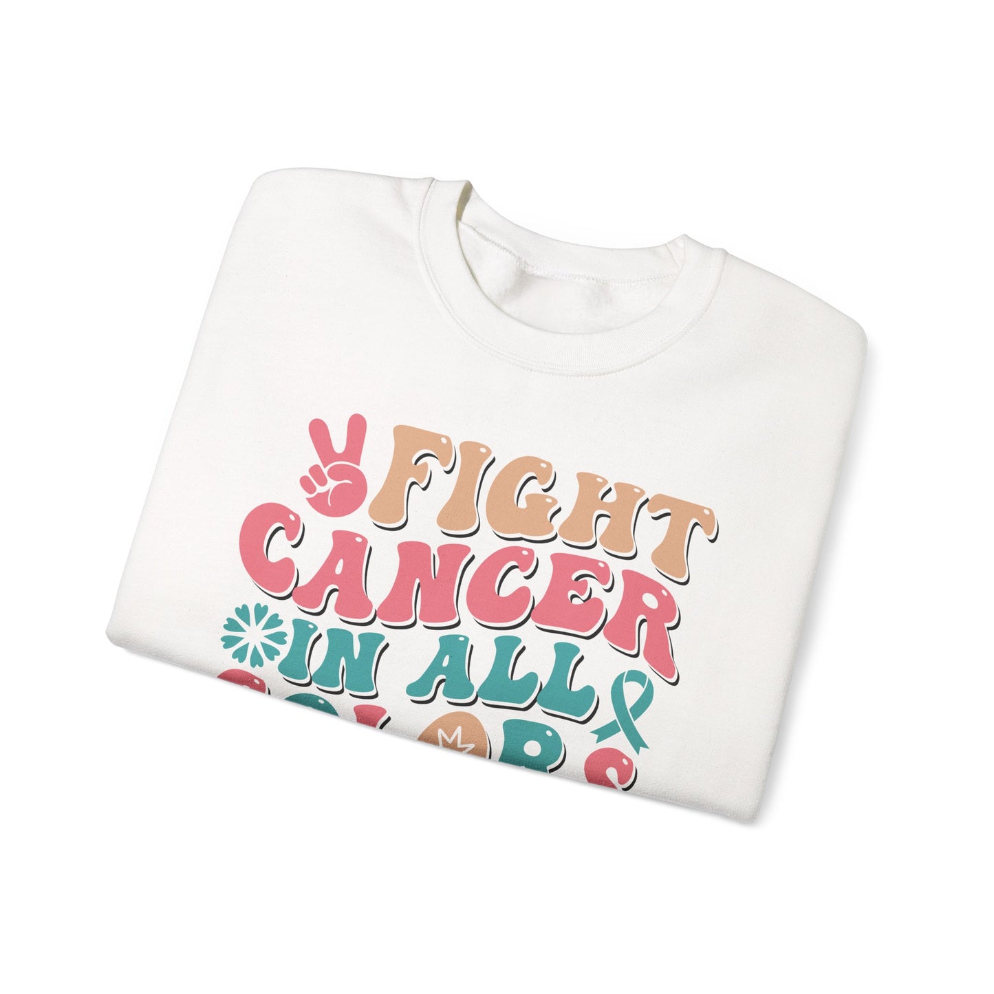 🌈✌️ Fight Cancer in All Colors Sweatshirt – Multi-Awareness Support Crewneck