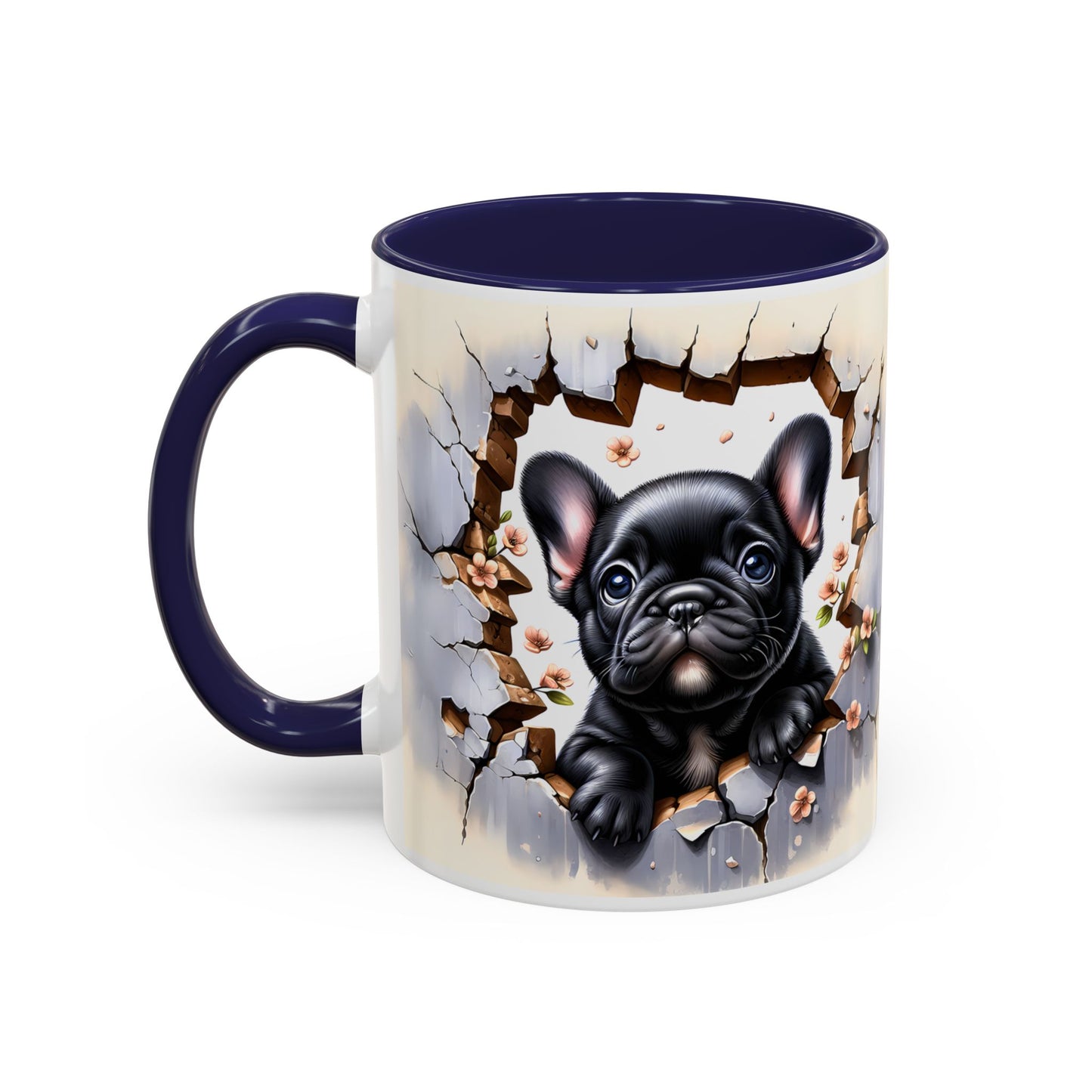 🐾☕ Black French Bulldog Puppy Accent Mug – Cute Breakthrough Pup Design ✨