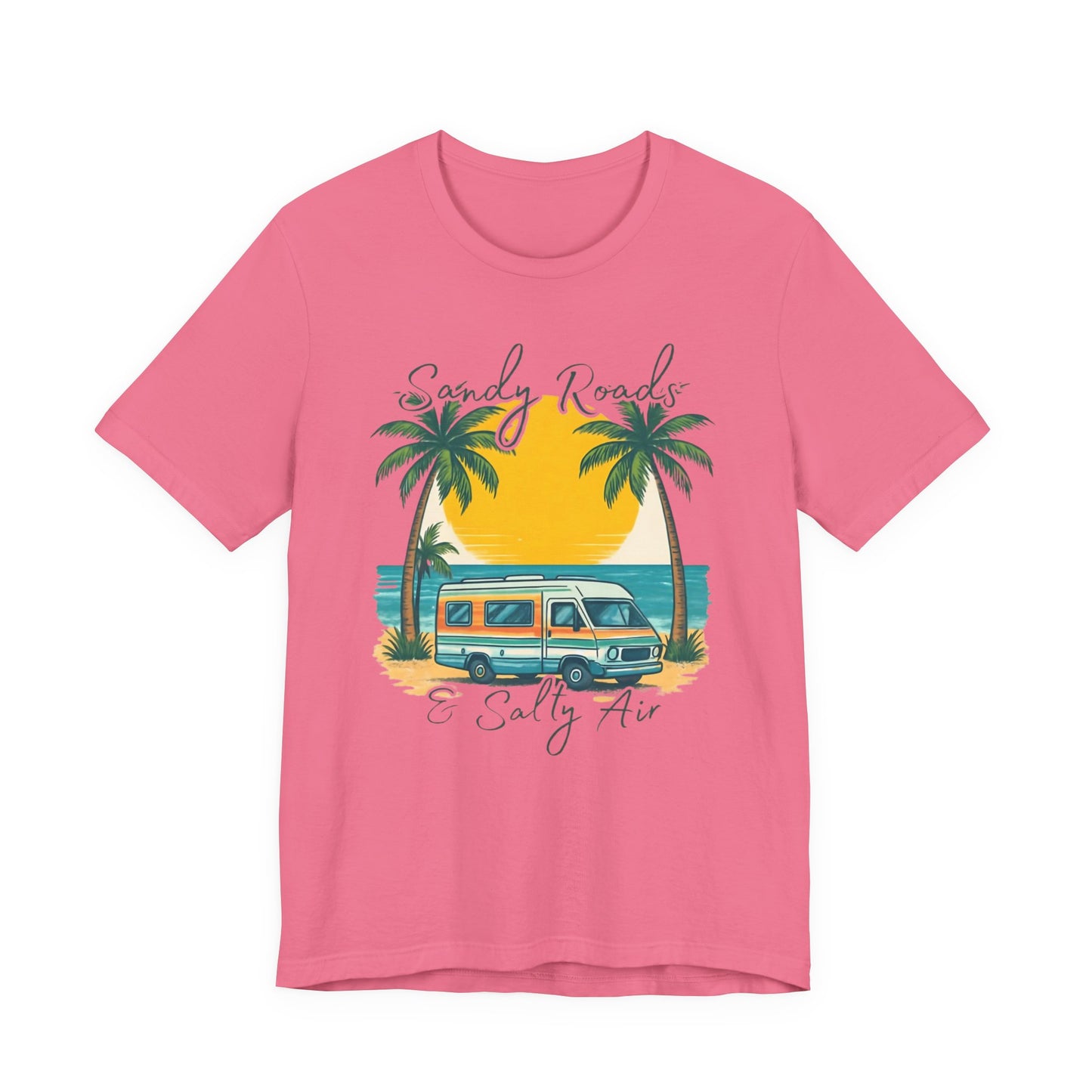 Camiseta Sandy Roads &amp; Salty Air: Camisa playera ligera para mujer para días costeros y ambiente veraniego.