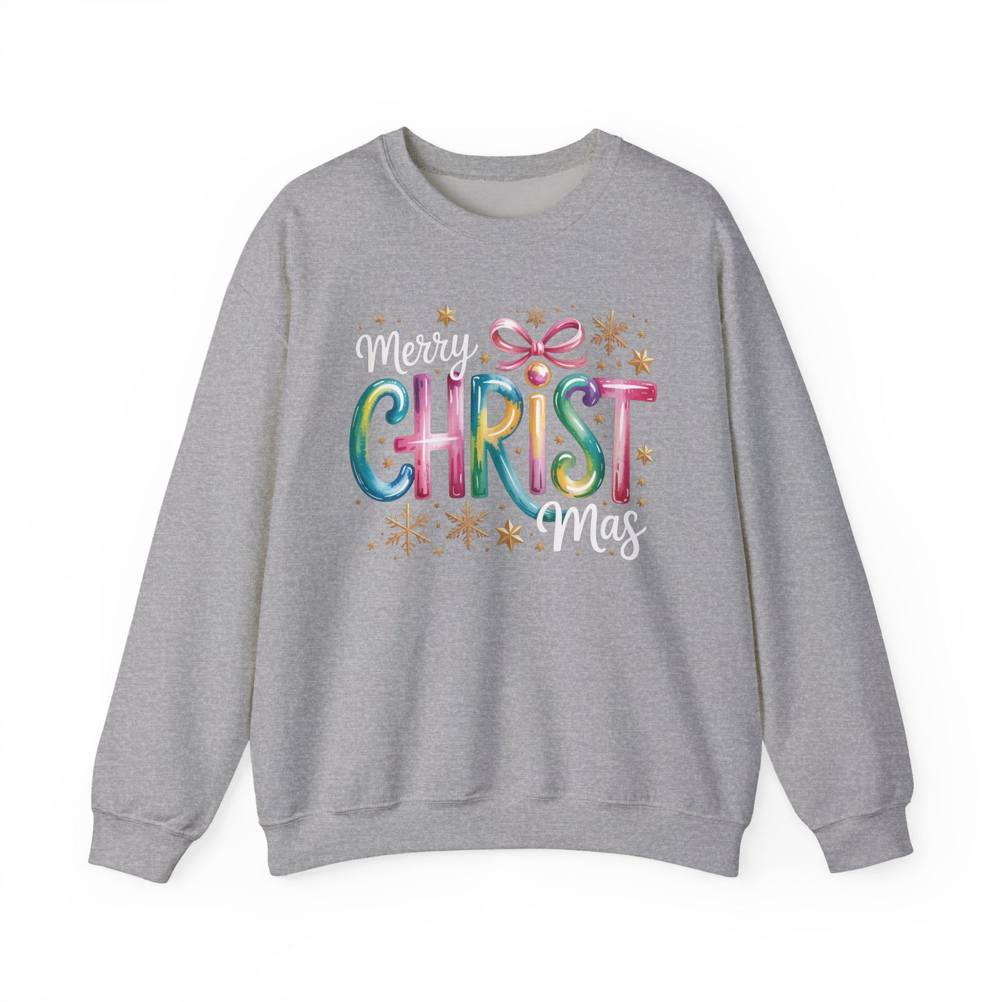 🎄🌈 Merry Christmas Rainbow Sweatshirt – Colorful Holiday Cheer ✨