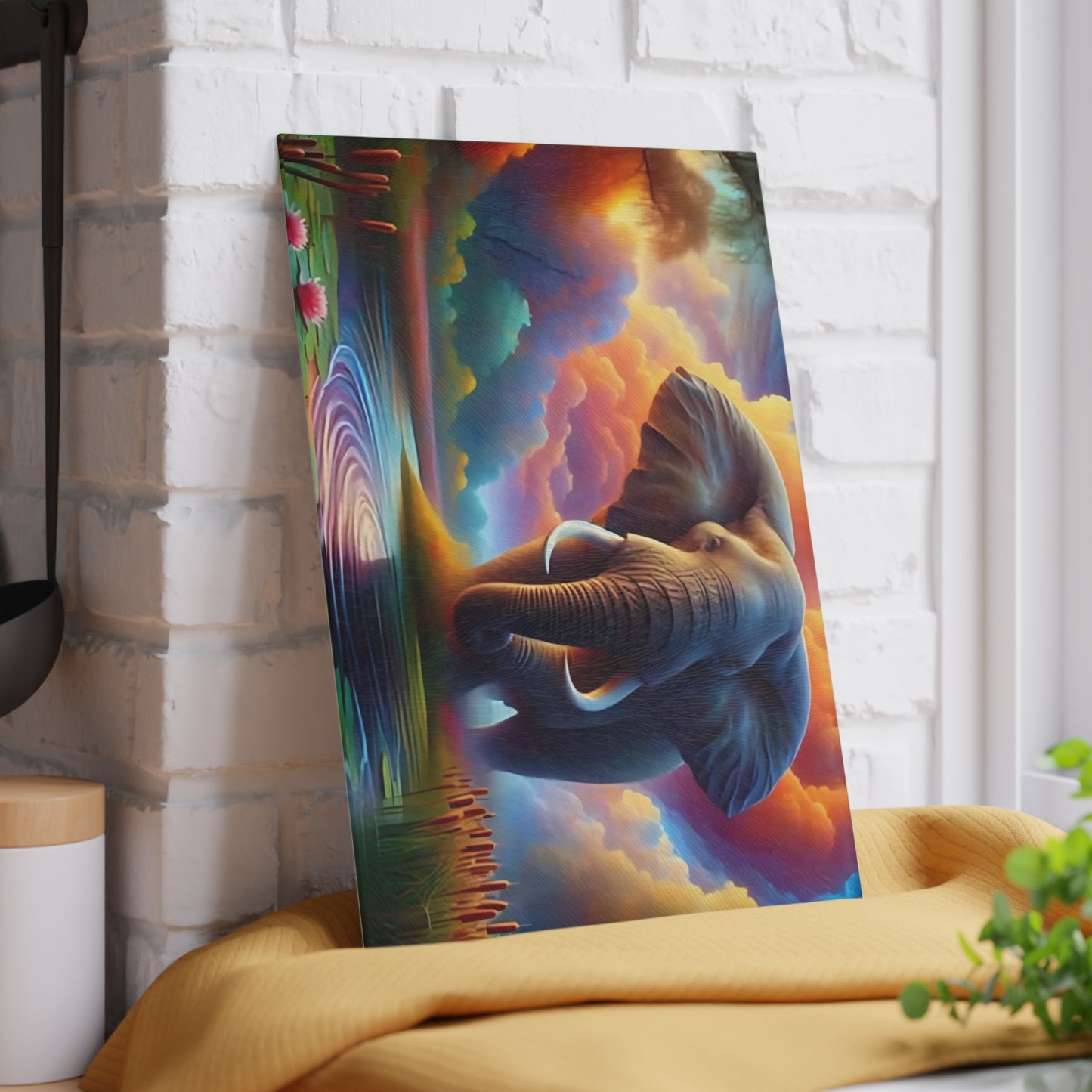 Elephant Tempered Glass Cutting Board