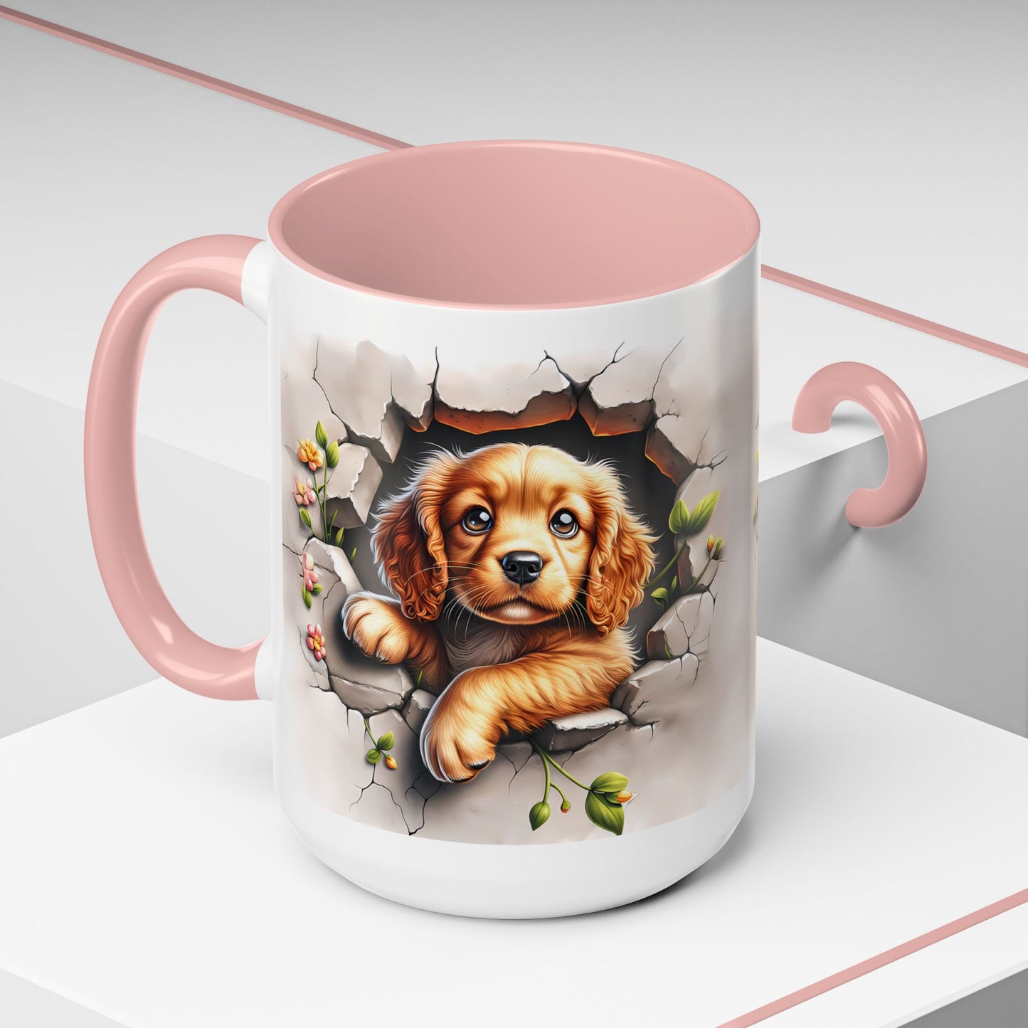 🐾 Cocker Spaniel Puppy Accent Mug – Sweet Fluffy Pup Coffee Cup ☕🤎