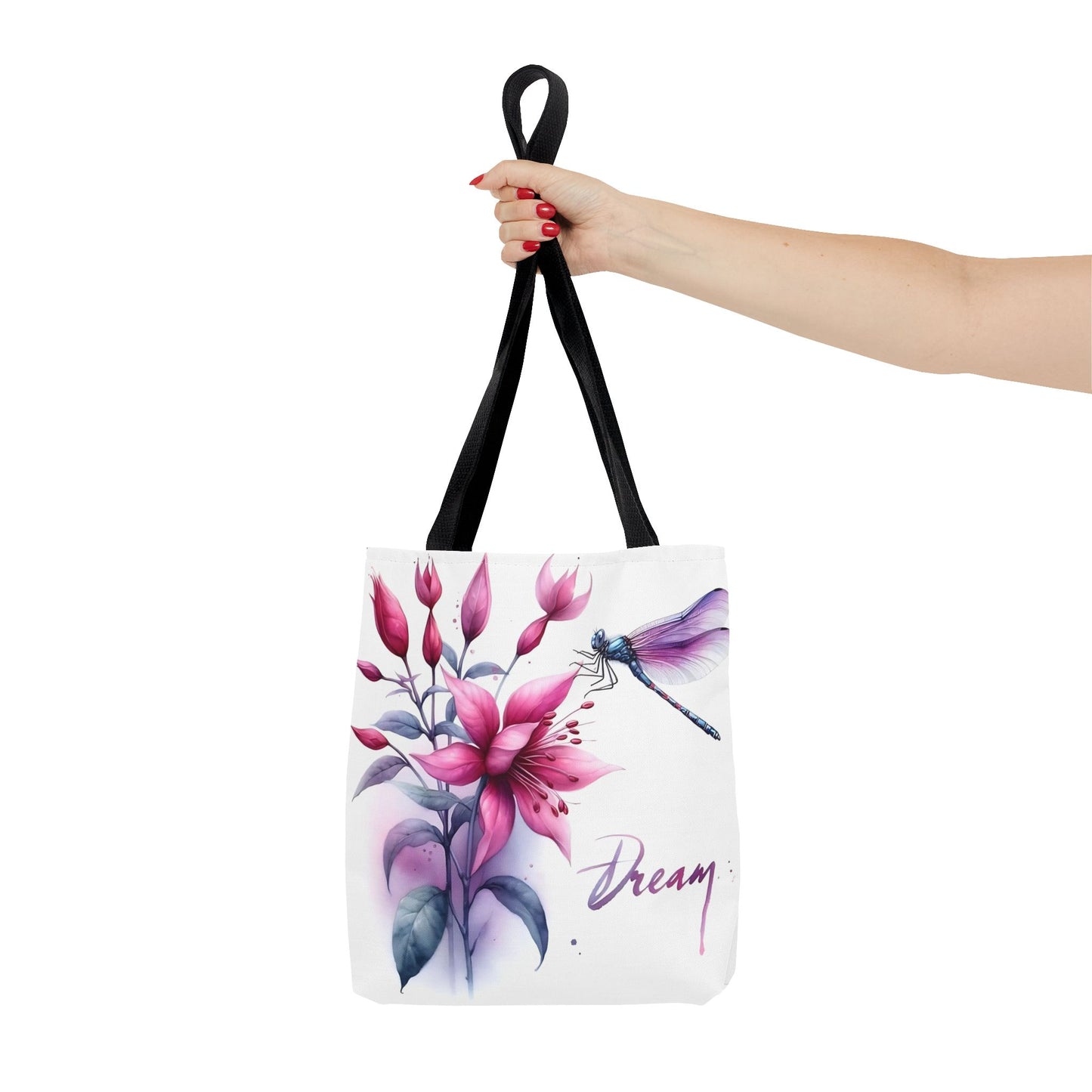 Bolso tote floral "Dream" con detalle de libélula: un bolso de mano inspirador y elegante