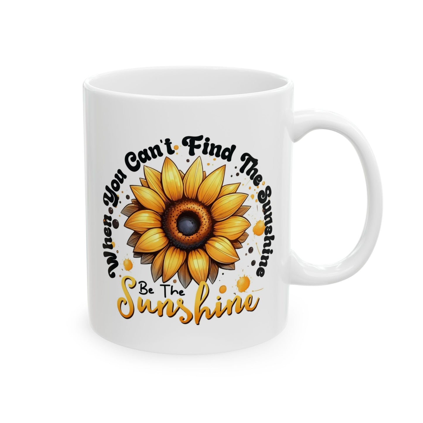 🌻☀️ Sunflower Sunshine Mug – Inspirational Coffee Cup with Quote ☕💛