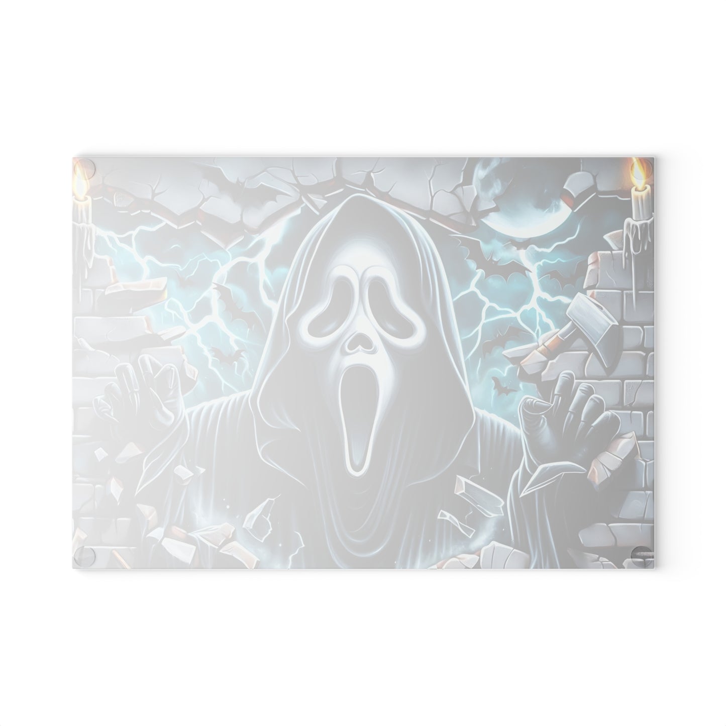 👻 Screaming Phantom Wall Break Cutting Board – Haunted Glow & Midnight Mayhem Kitchen Decor ⚡🦇