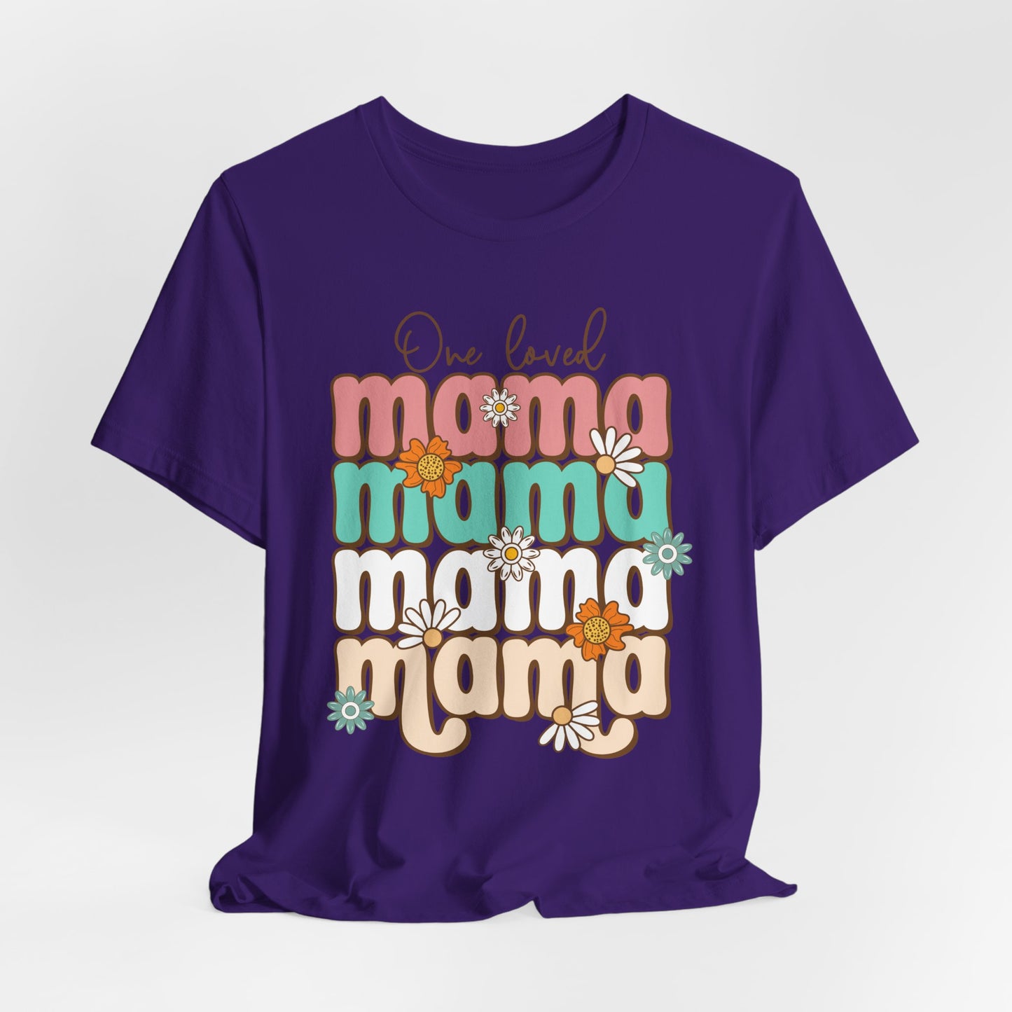 👕 Mama, Mama, Mama, Mama Boho-Style T-Shirt – Joyful Chaos of Motherhood 🌿