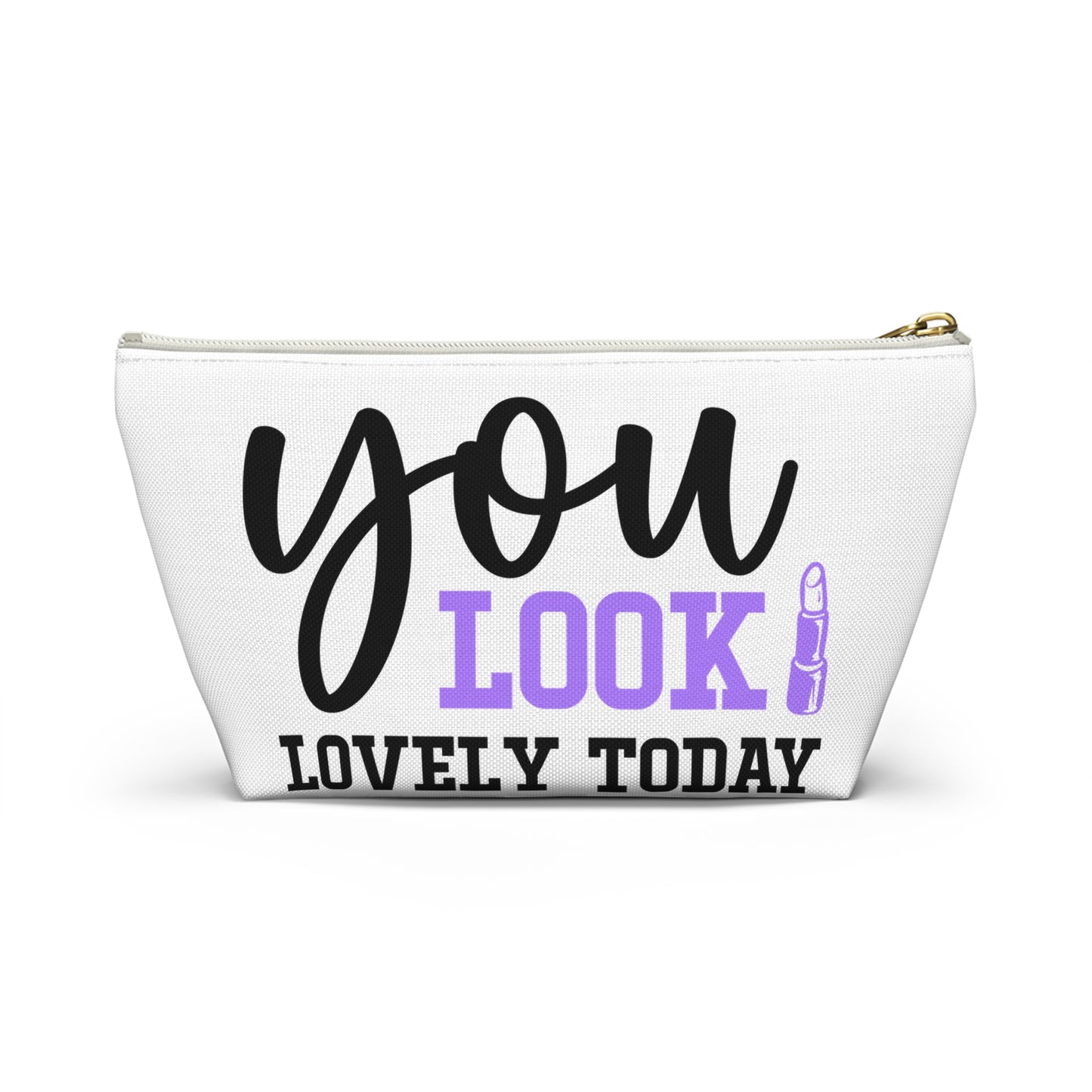 Accessory Pouch – "You Look Lovely Today" Purple Makeup Bag