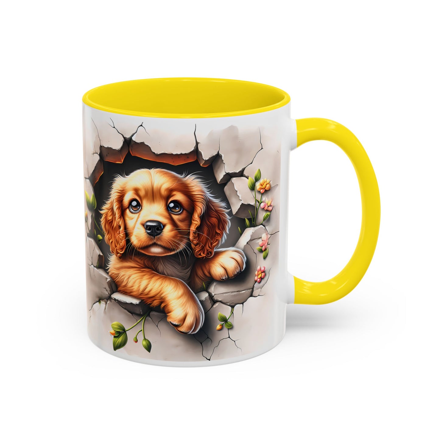 🐾 Cocker Spaniel Puppy Accent Mug – Sweet Fluffy Pup Coffee Cup ☕🤎