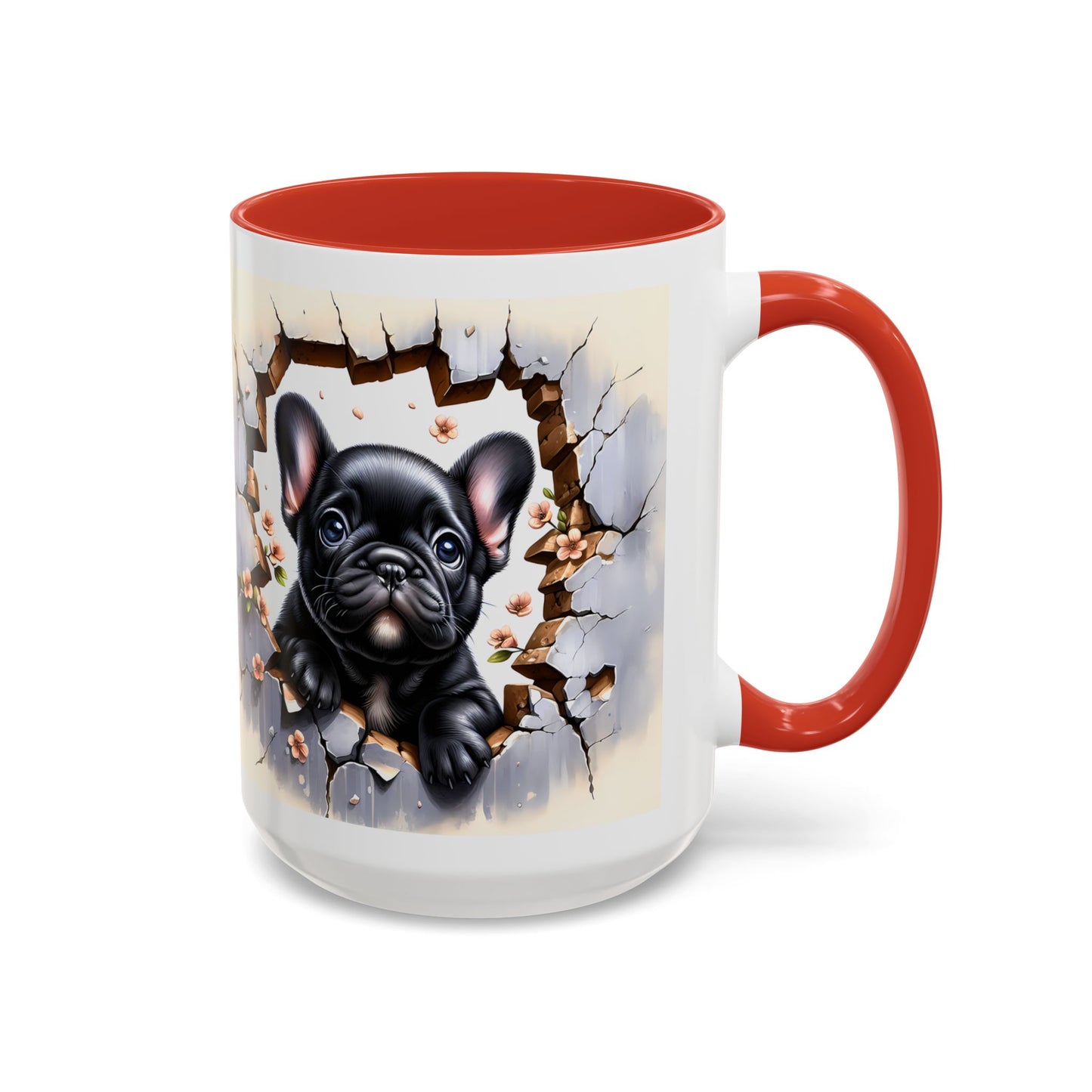 🐾☕ Black French Bulldog Puppy Accent Mug – Cute Breakthrough Pup Design ✨