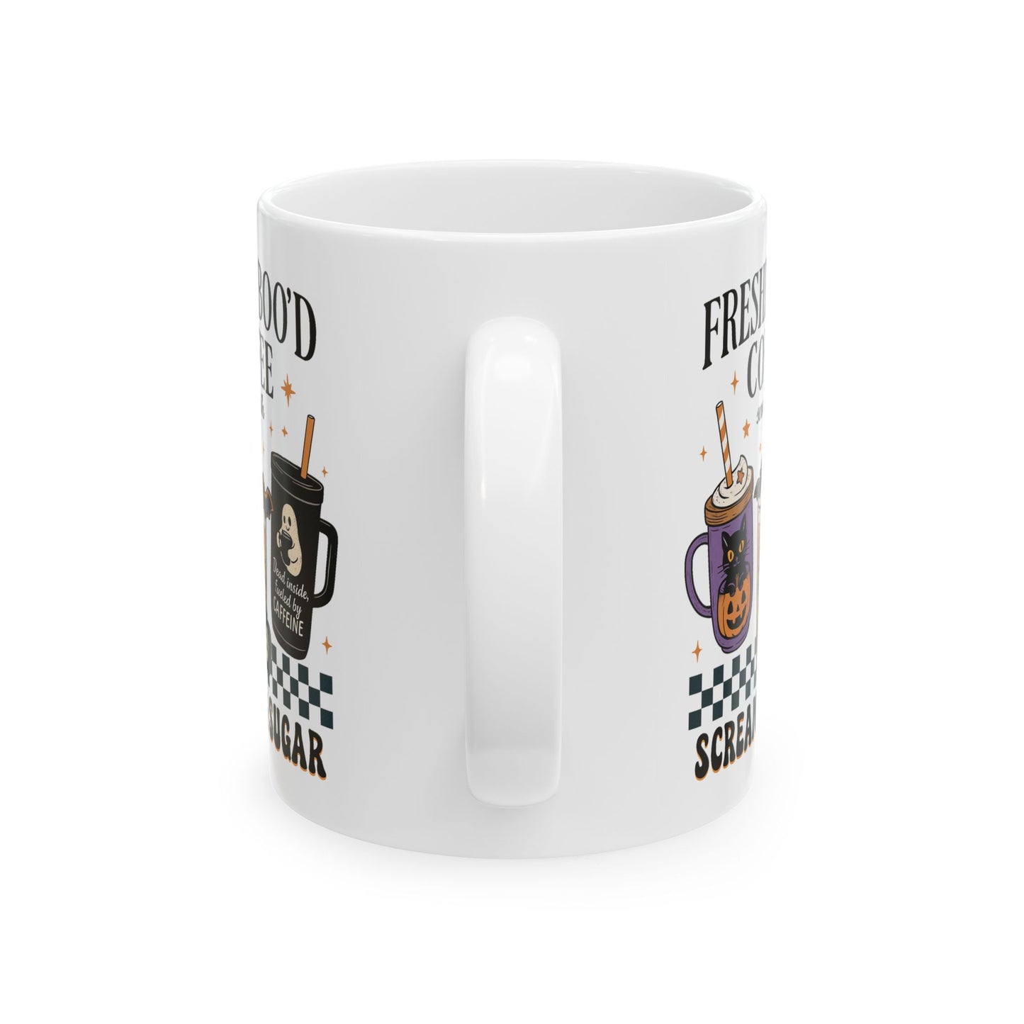 ☕ Freshly Boo’d Coffee Mug – Served with Scream & Sugar 👻🎃