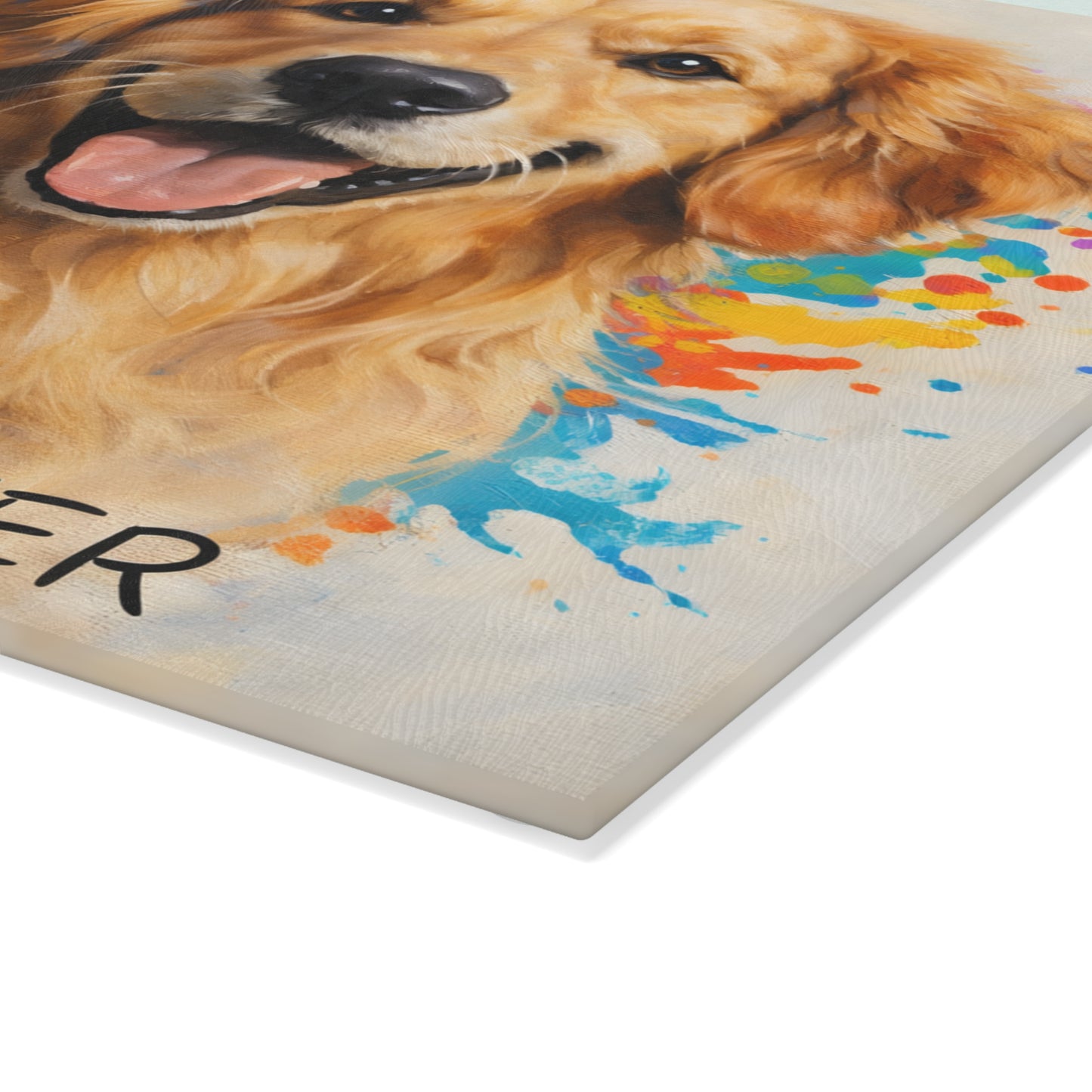 Life Is Better with a Golden Retriever Glass Cutting Board – Color Splash Canine Charm