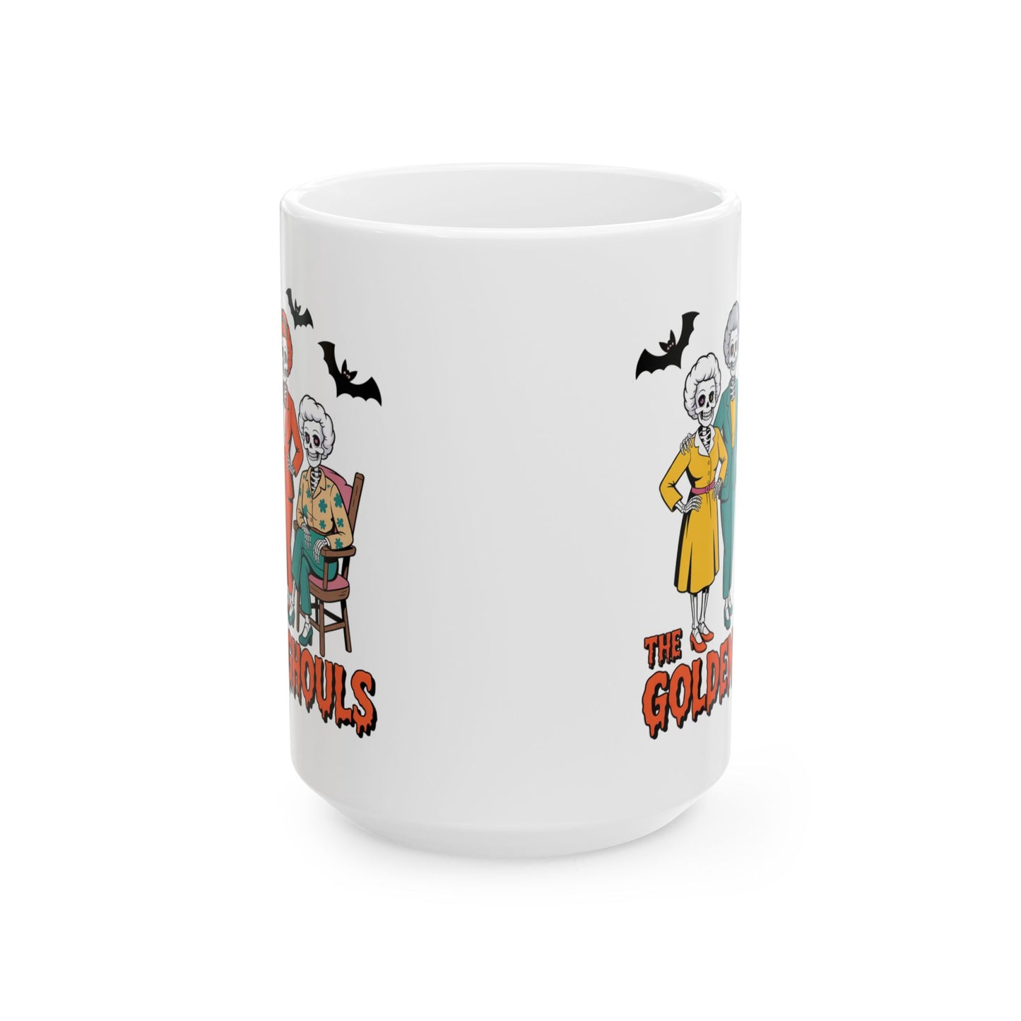 💀👵 The Golden Ghouls Mug – Funny Skeleton Halloween Coffee Cup 🎃☕