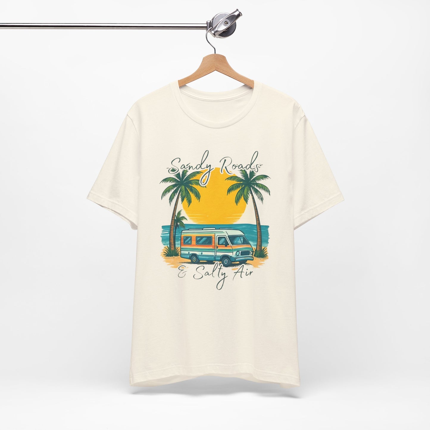 Camiseta Sandy Roads &amp; Salty Air: Camisa playera ligera para mujer para días costeros y ambiente veraniego.