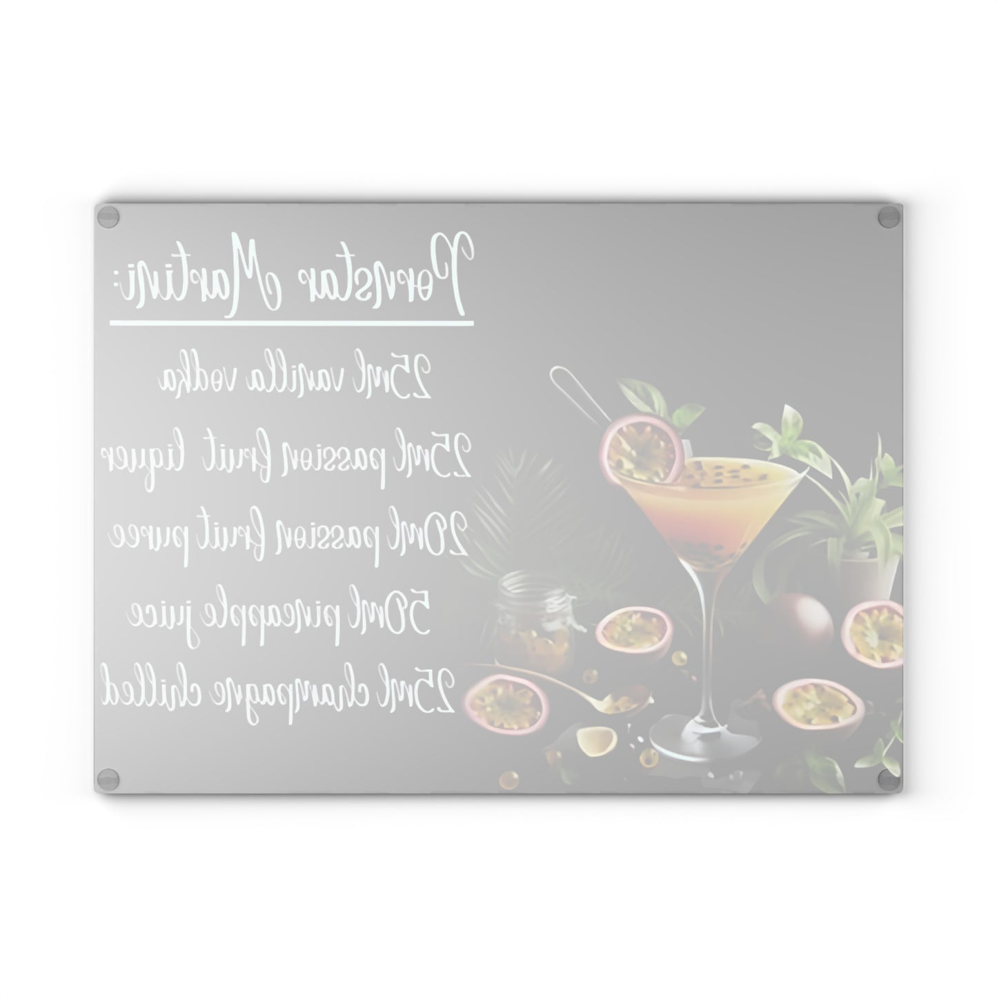 🍸 Pornstar Martini Recipe Cutting Board – Flirty, Fun, & Fabulous Kitchen Decor