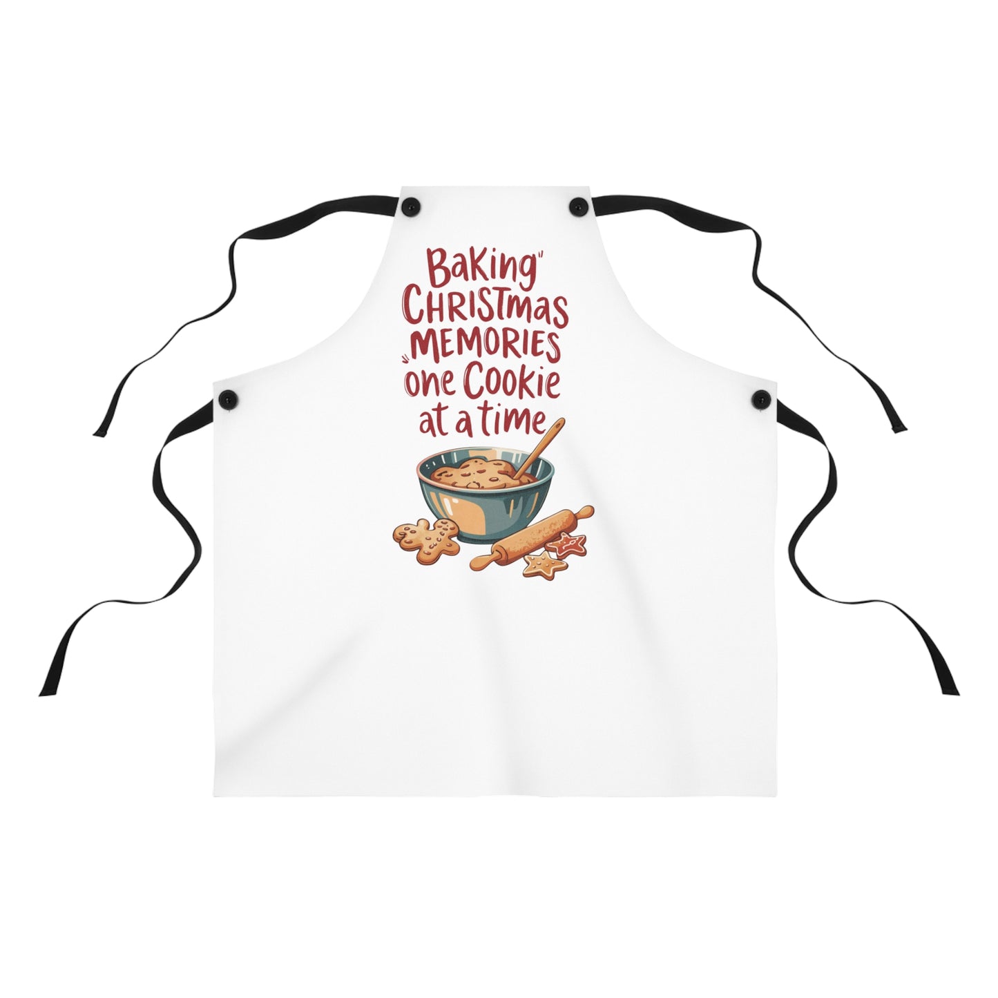 🎄🍪 “Baking Christmas Memories—One Cookie at a Time” Apron – Cozy Kitchen Traditions Start Here